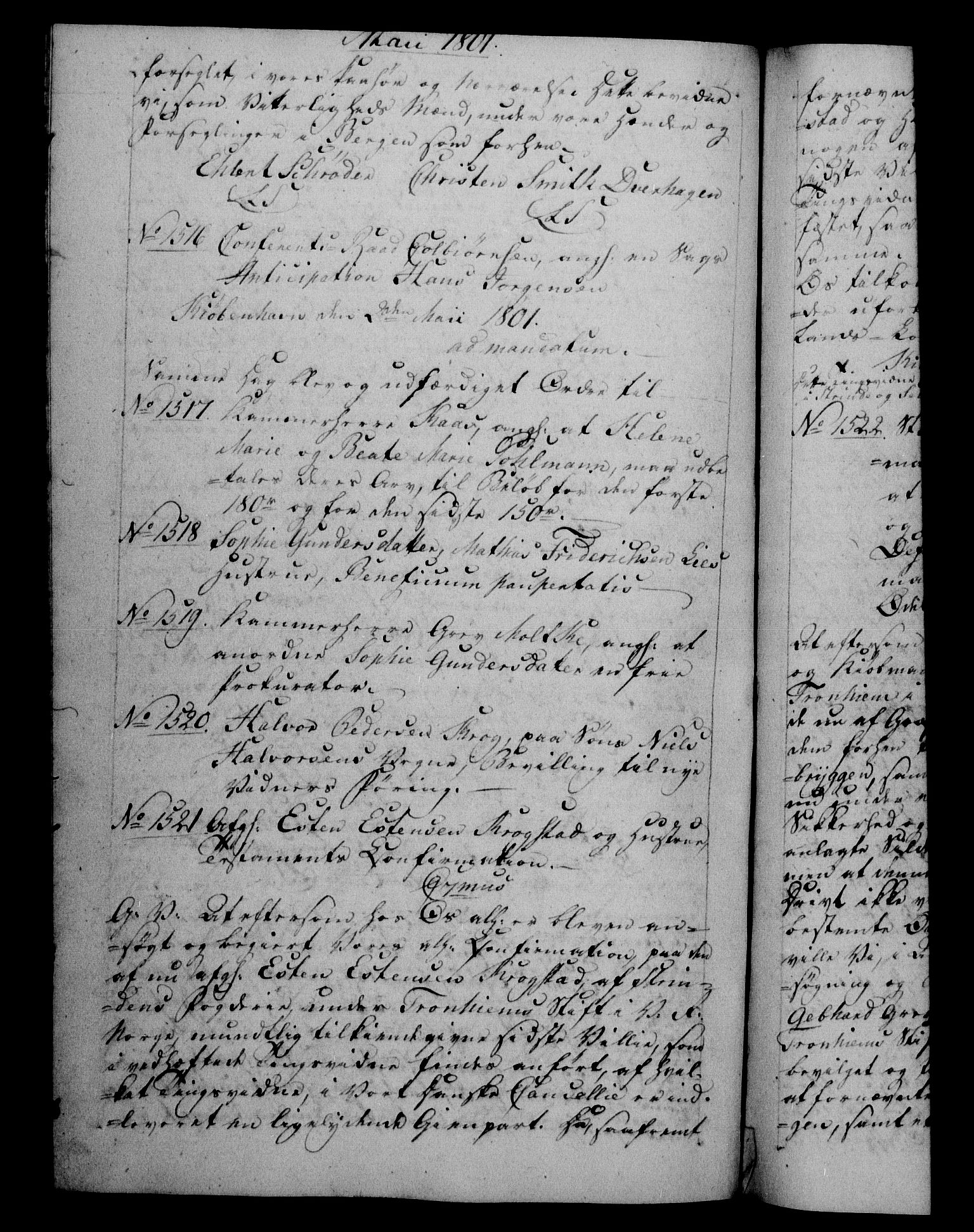 Danske Kanselli 1800-1814, RA/EA-3024/H/Hf/Hfb/Hfba/L0001: Registranter, 1800-1801, p. 392b