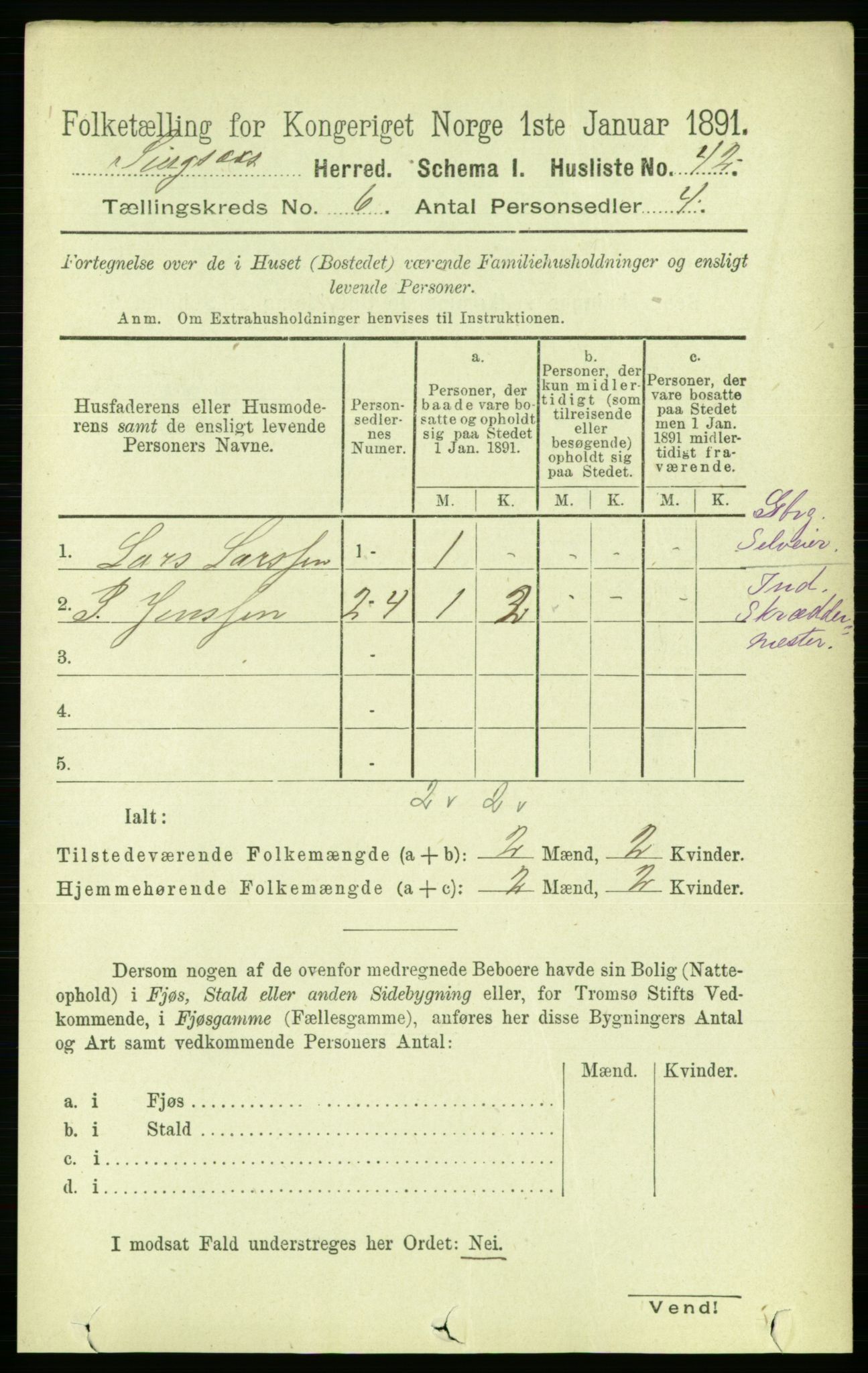 RA, 1891 census for 1646 Singsås, 1891, p. 1214