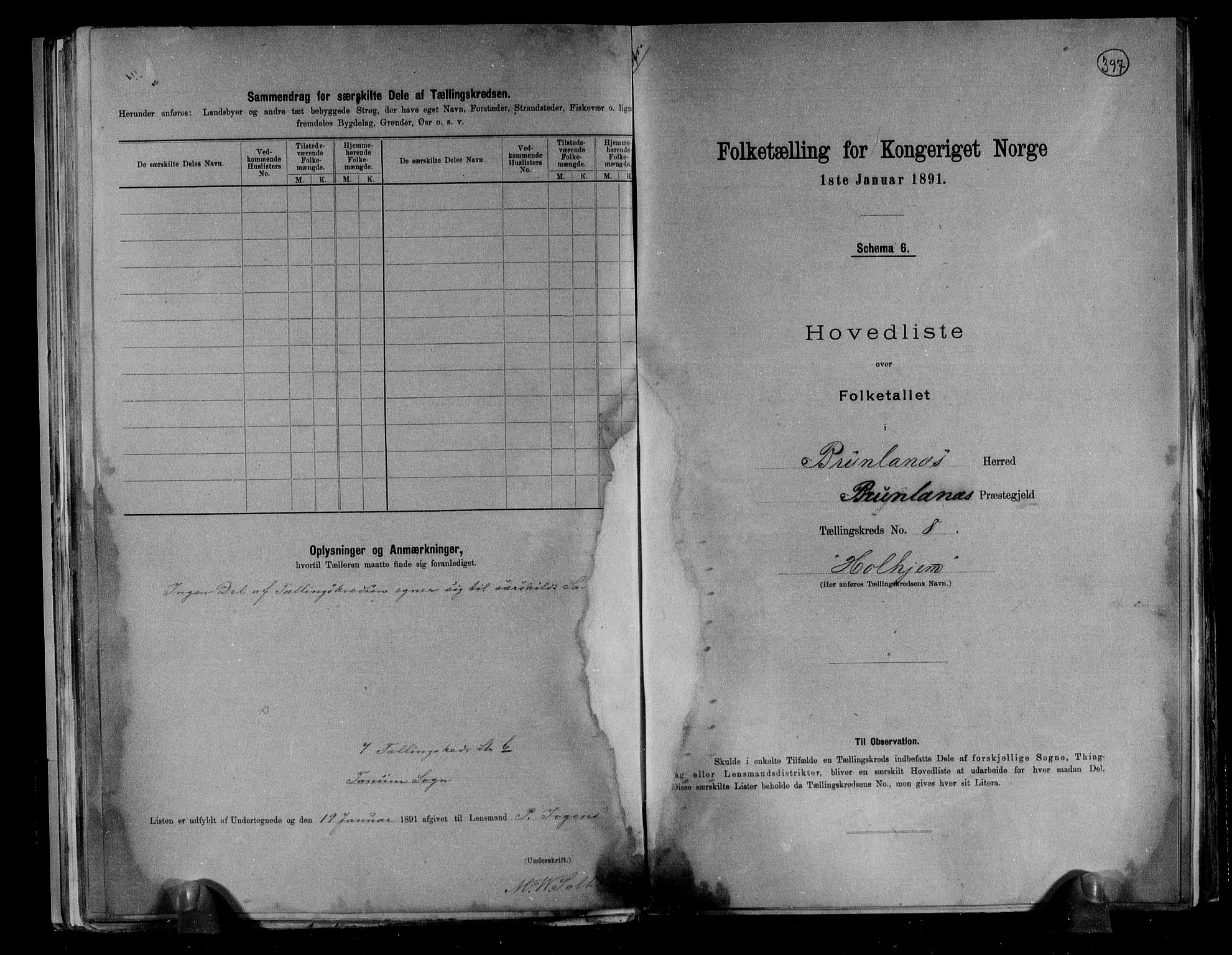 RA, 1891 census for 0726 Brunlanes, 1891, p. 26