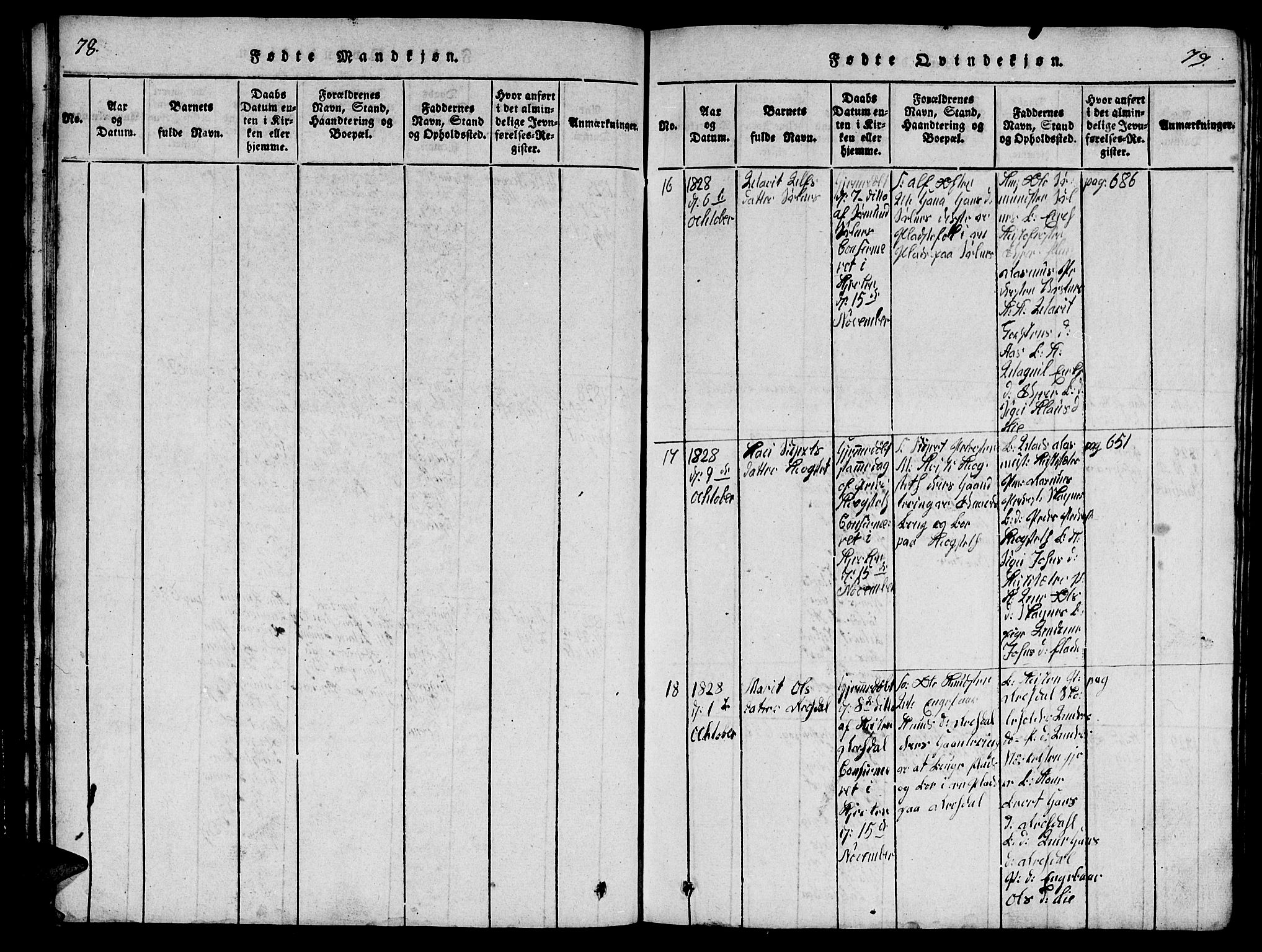 Ministerialprotokoller, klokkerbøker og fødselsregistre - Møre og Romsdal, AV/SAT-A-1454/539/L0535: Parish register (copy) no. 539C01, 1818-1842, p. 78-79