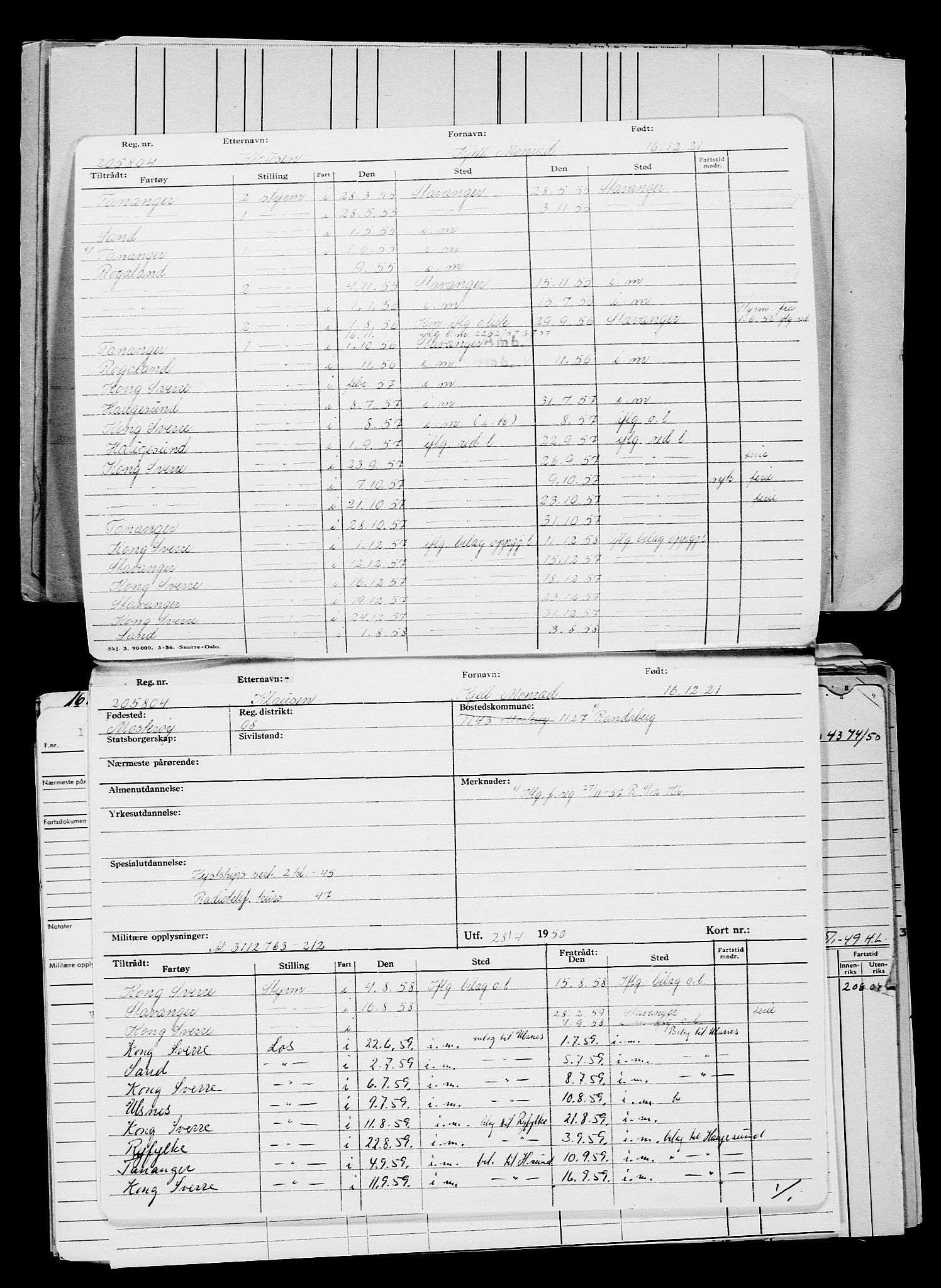 Direktoratet for sjømenn, AV/RA-S-3545/G/Gb/L0201: Hovedkort, 1921-1922, p. 33