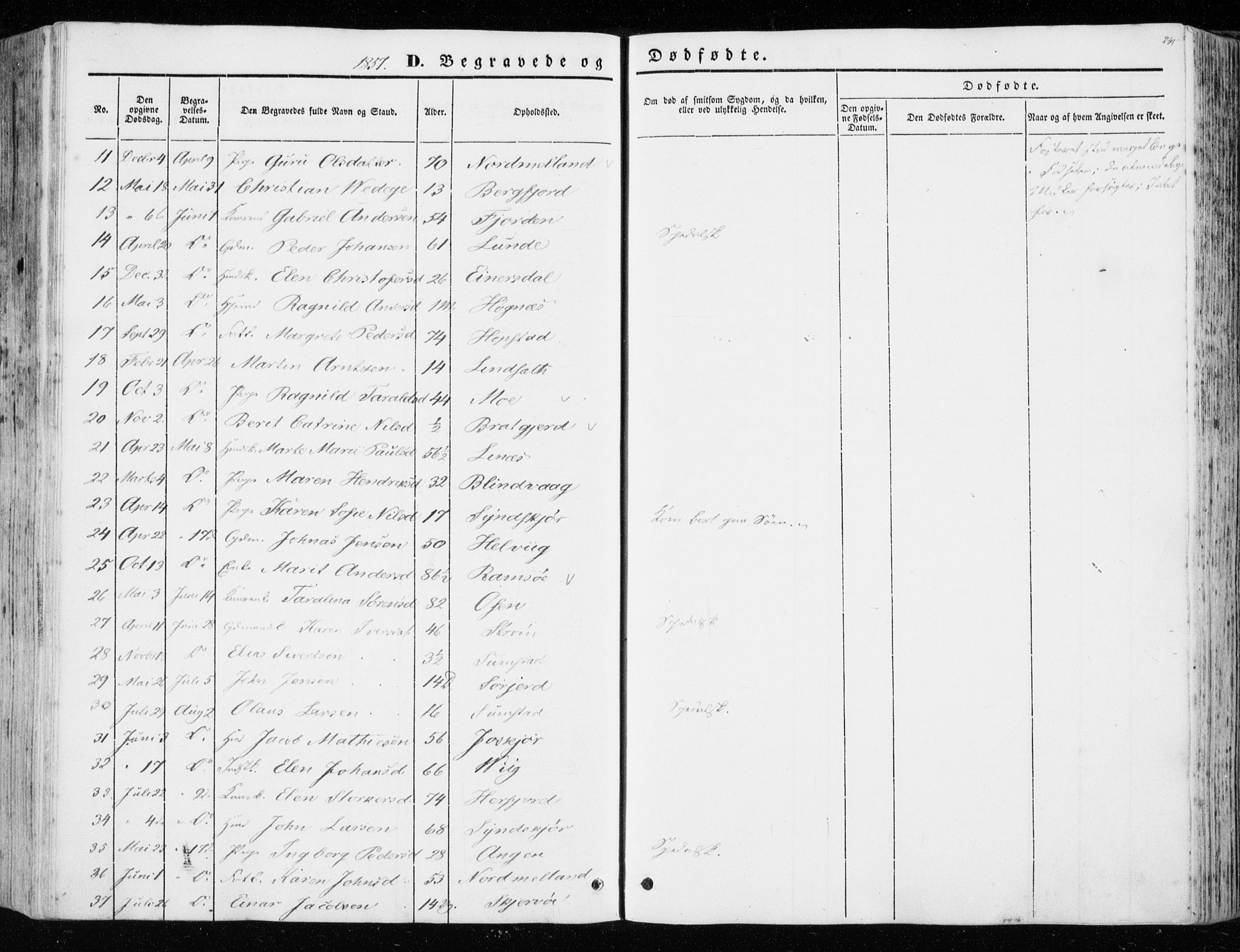 Ministerialprotokoller, klokkerbøker og fødselsregistre - Sør-Trøndelag, SAT/A-1456/657/L0704: Parish register (official) no. 657A05, 1846-1857, p. 245