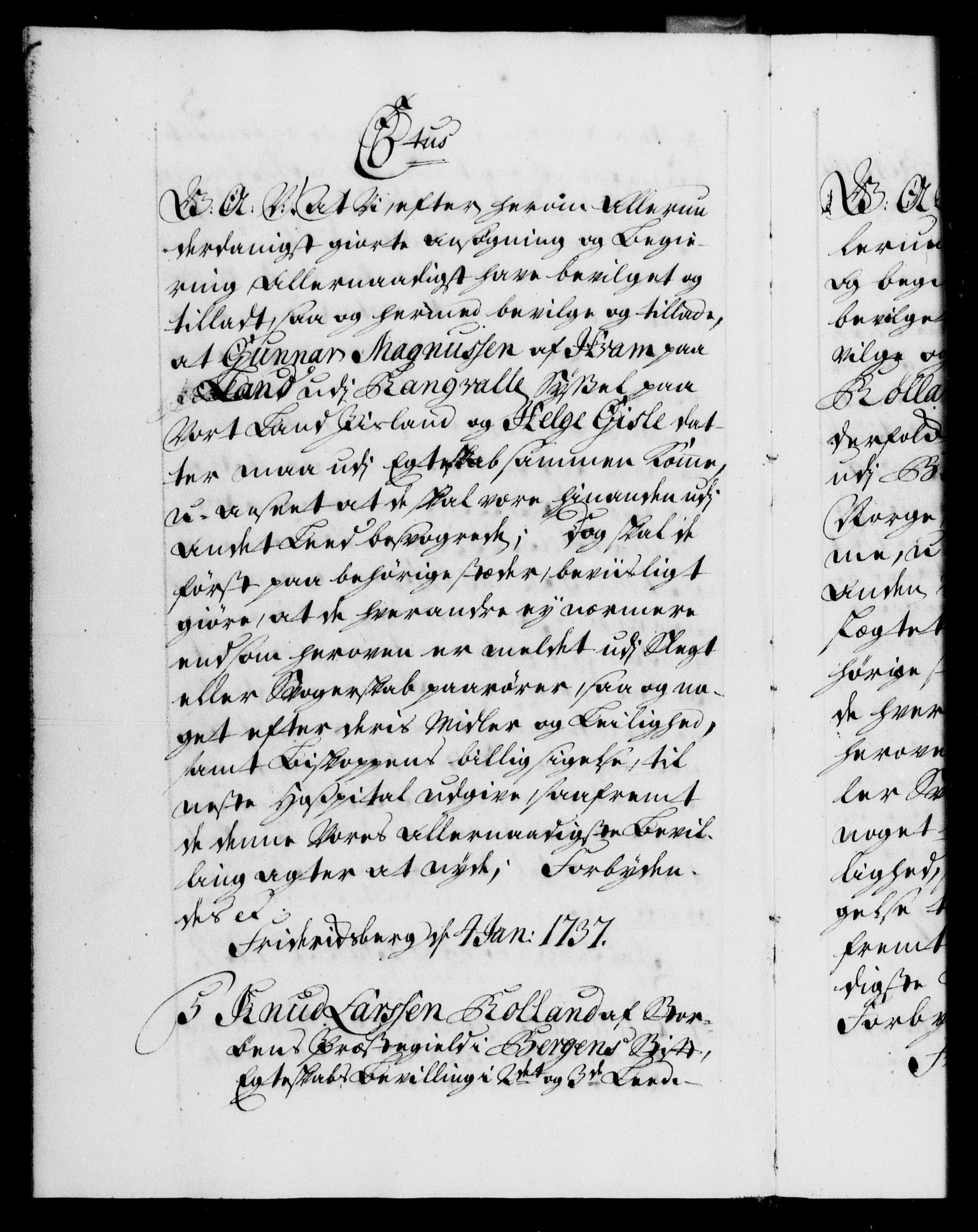 Danske Kanselli 1572-1799, AV/RA-EA-3023/F/Fc/Fca/Fcaa/L0030: Norske registre, 1737-1738, p. 3b