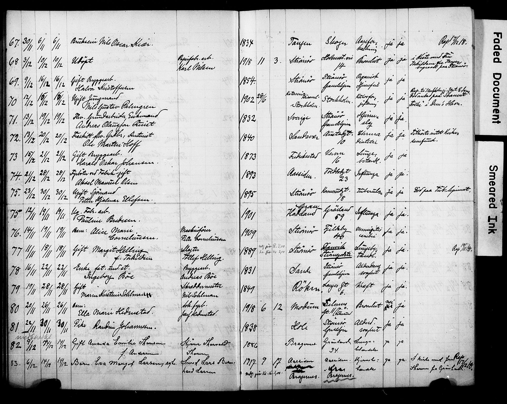 Strømsø kirkebøker, AV/SAKO-A-246/Y/Ya/L0008: Parish register draft no. I 8, 1916-1931