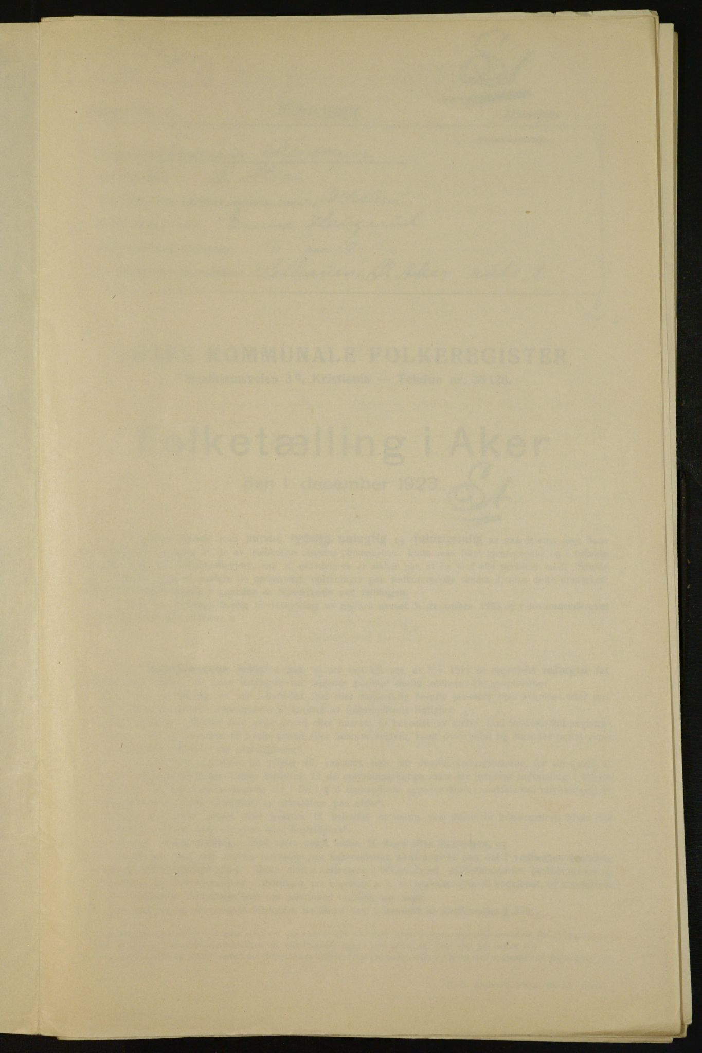 , Municipal Census 1923 for Aker, 1923, p. 32578