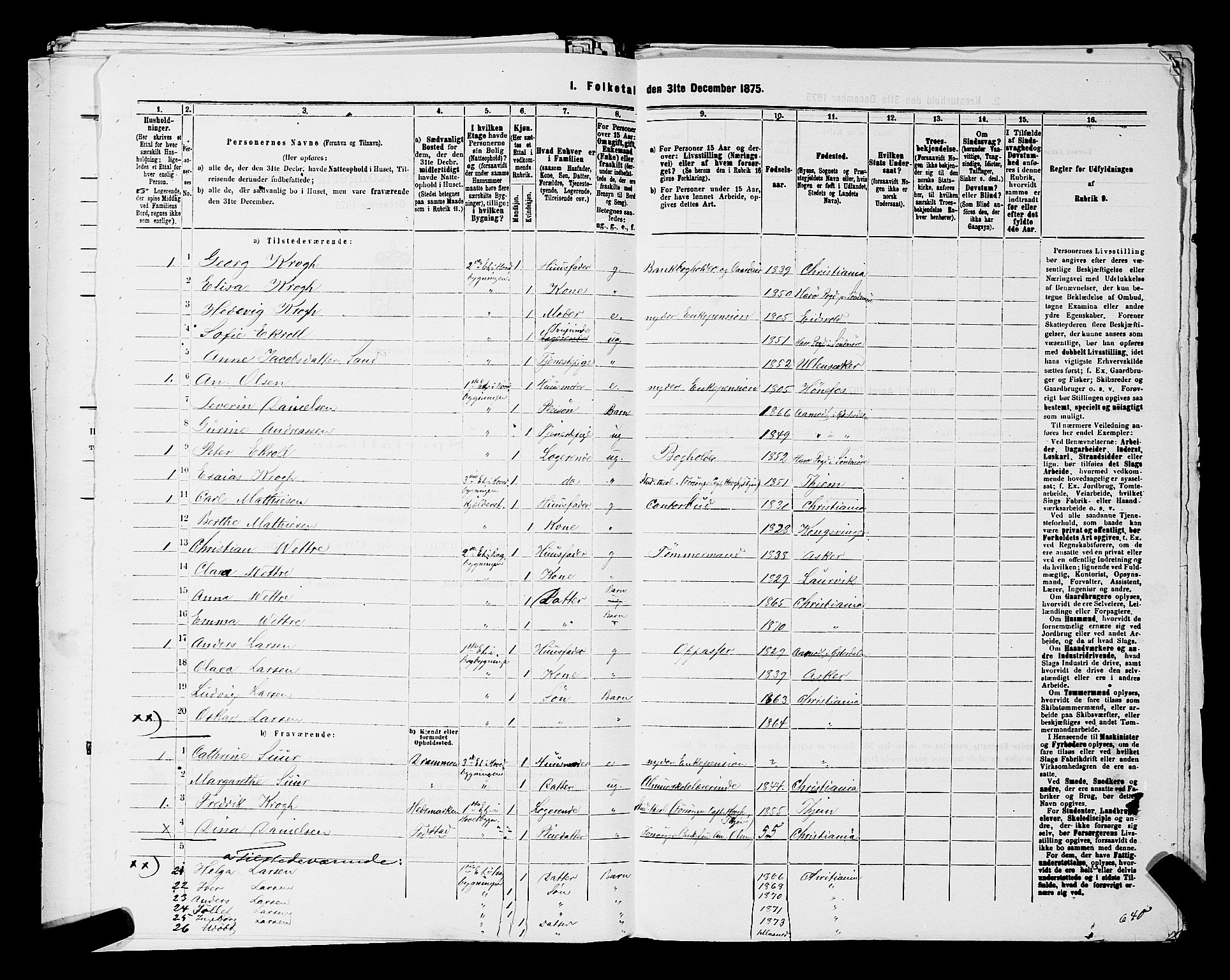 RA, 1875 census for 0301 Kristiania, 1875, p. 3570