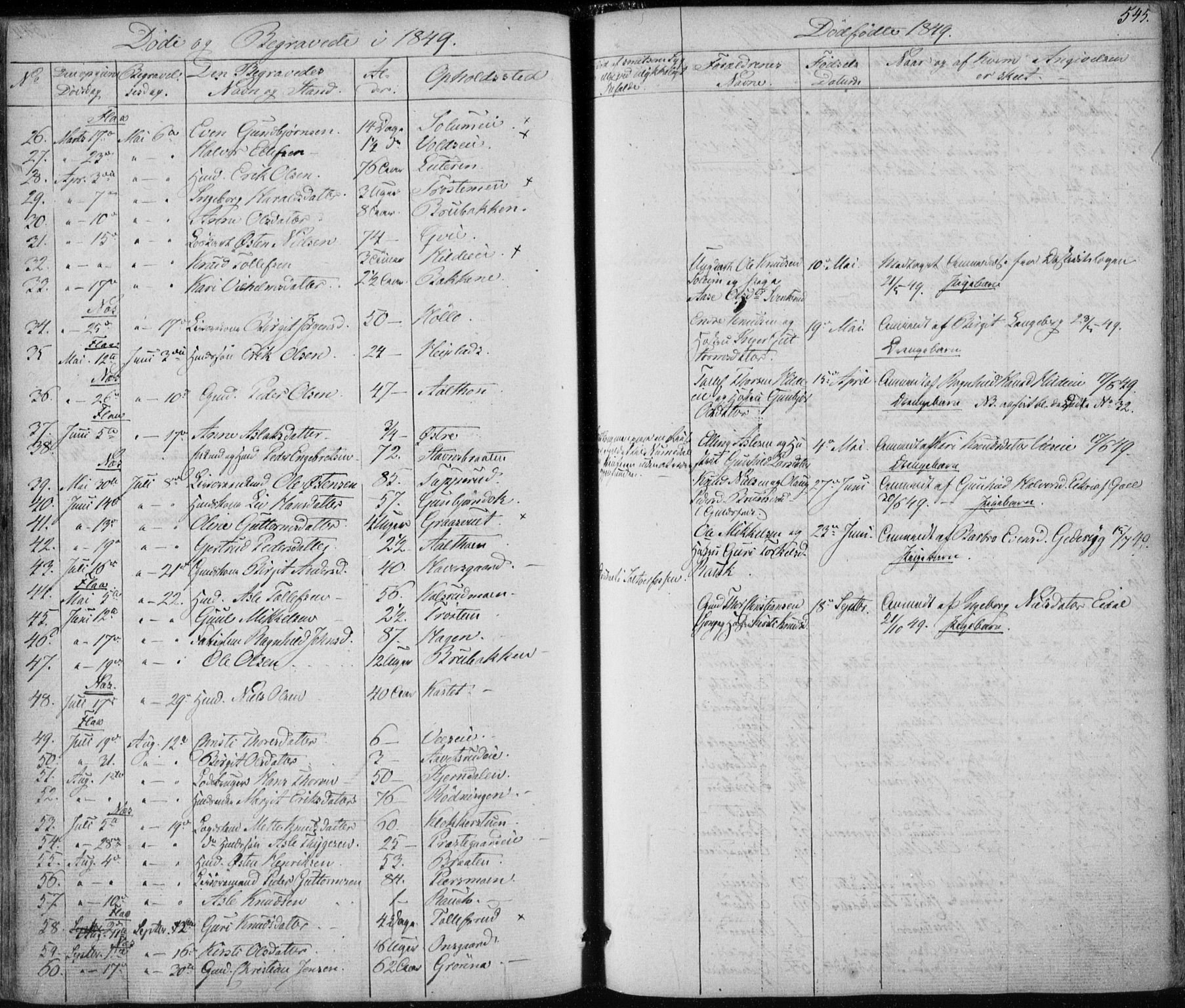 Nes kirkebøker, AV/SAKO-A-236/F/Fa/L0009: Parish register (official) no. 9, 1834-1863, p. 545