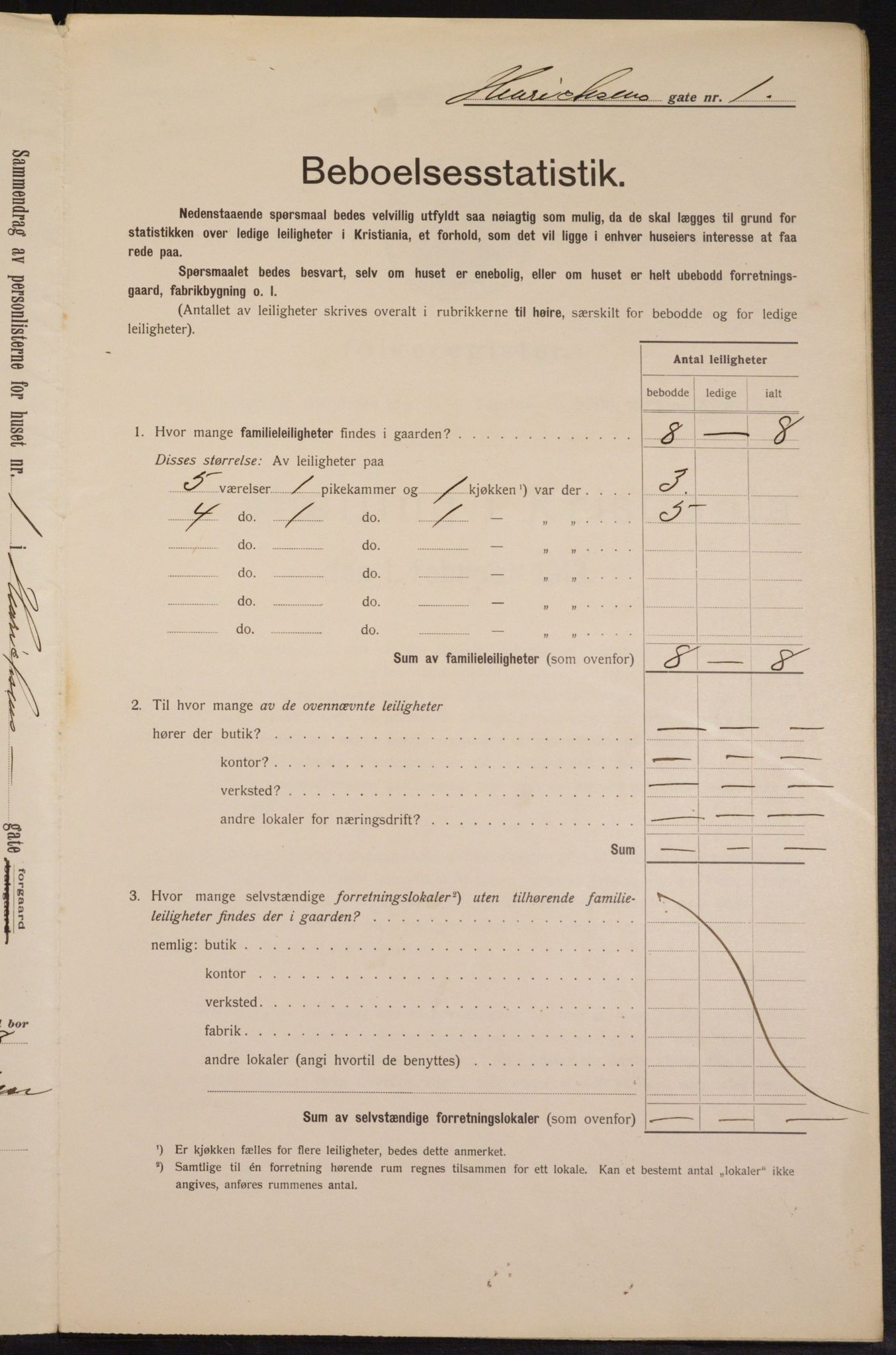 OBA, Municipal Census 1913 for Kristiania, 1913, p. 38302