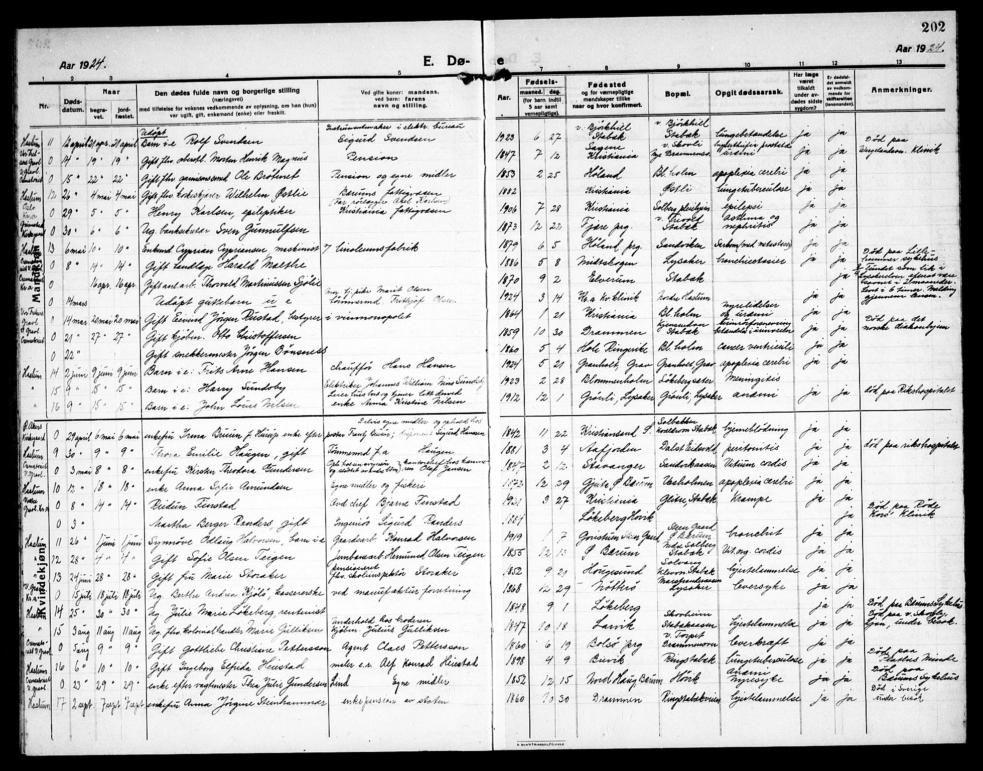 Østre Bærum prestekontor Kirkebøker, AV/SAO-A-10887/G/Ga/L0002: Parish register (copy) no. 2, 1912-1929, p. 202