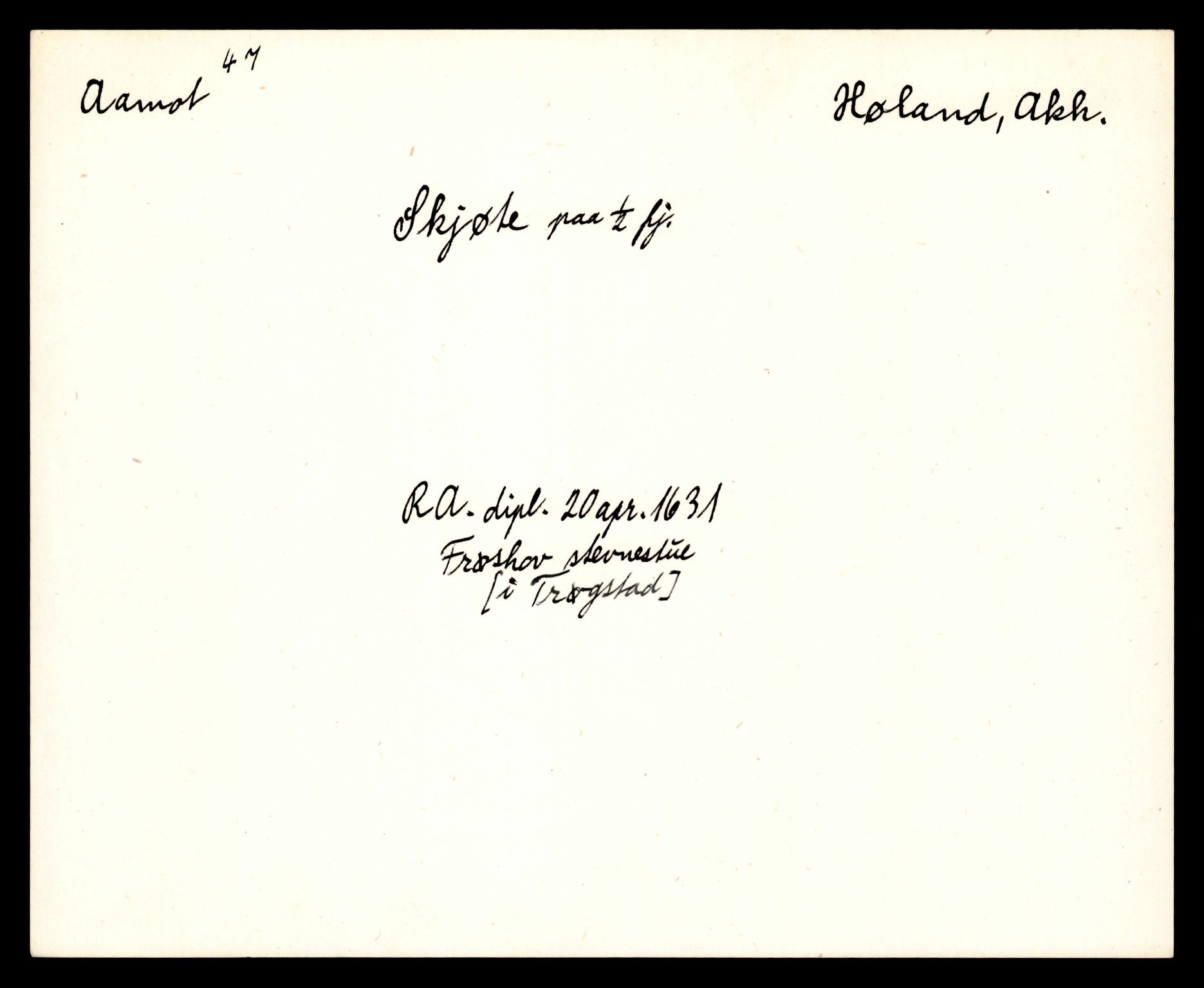 Riksarkivets diplomsamling, AV/RA-EA-5965/F35/F35e/L0006: Registreringssedler Akershus 2, 1400-1700, p. 181