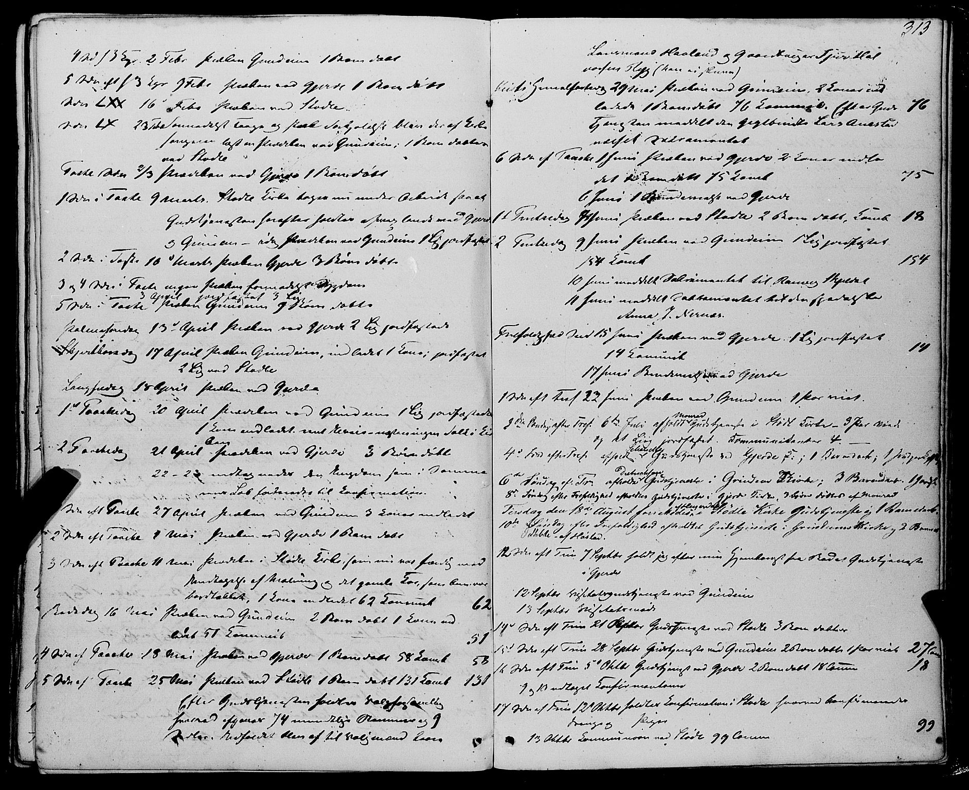 Etne sokneprestembete, AV/SAB-A-75001/H/Haa: Parish register (official) no. A 8, 1848-1862, p. 313