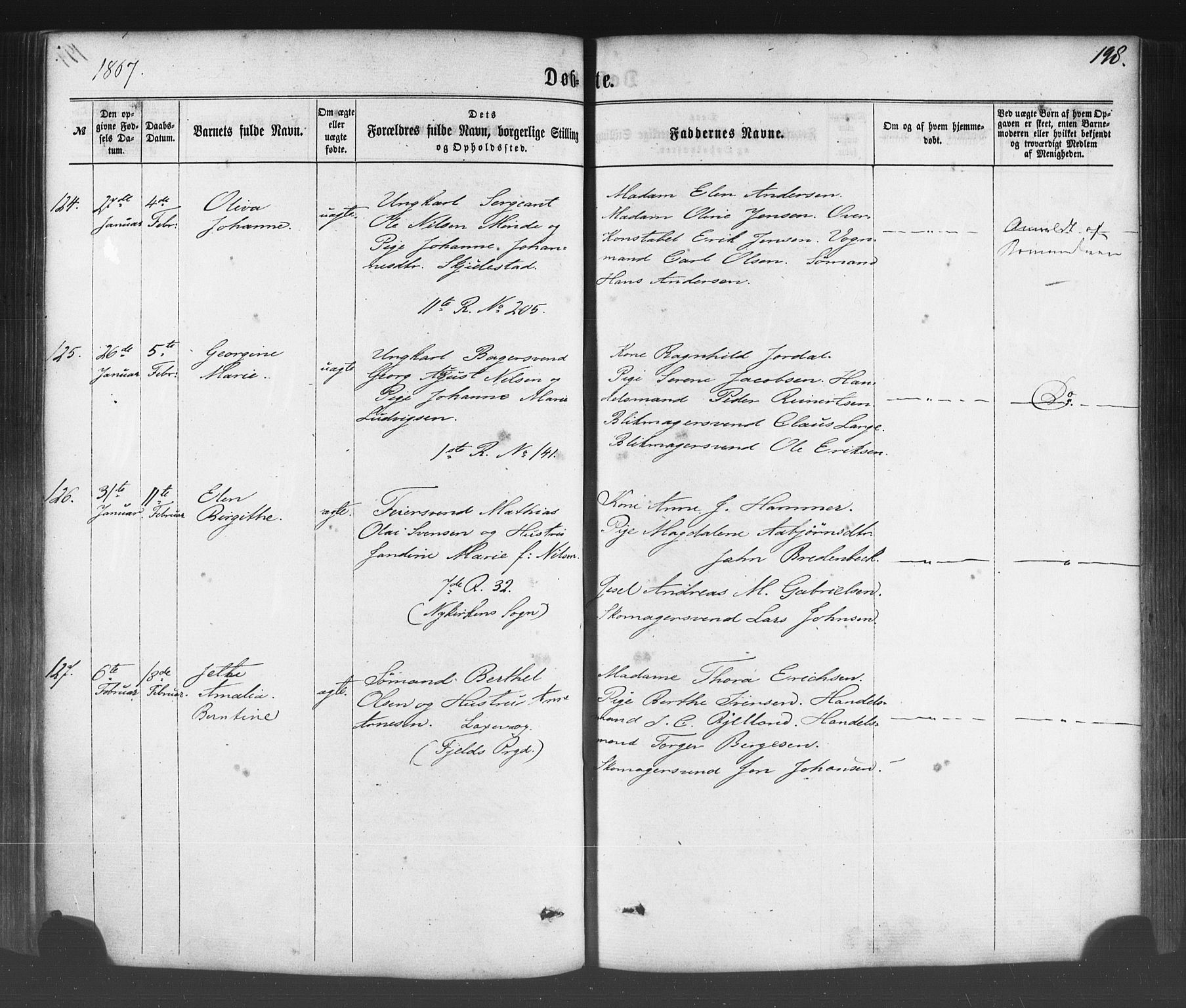 Fødselsstiftelsens sokneprestembete*, SAB/-: Parish register (official) no. A 1, 1863-1883, p. 198