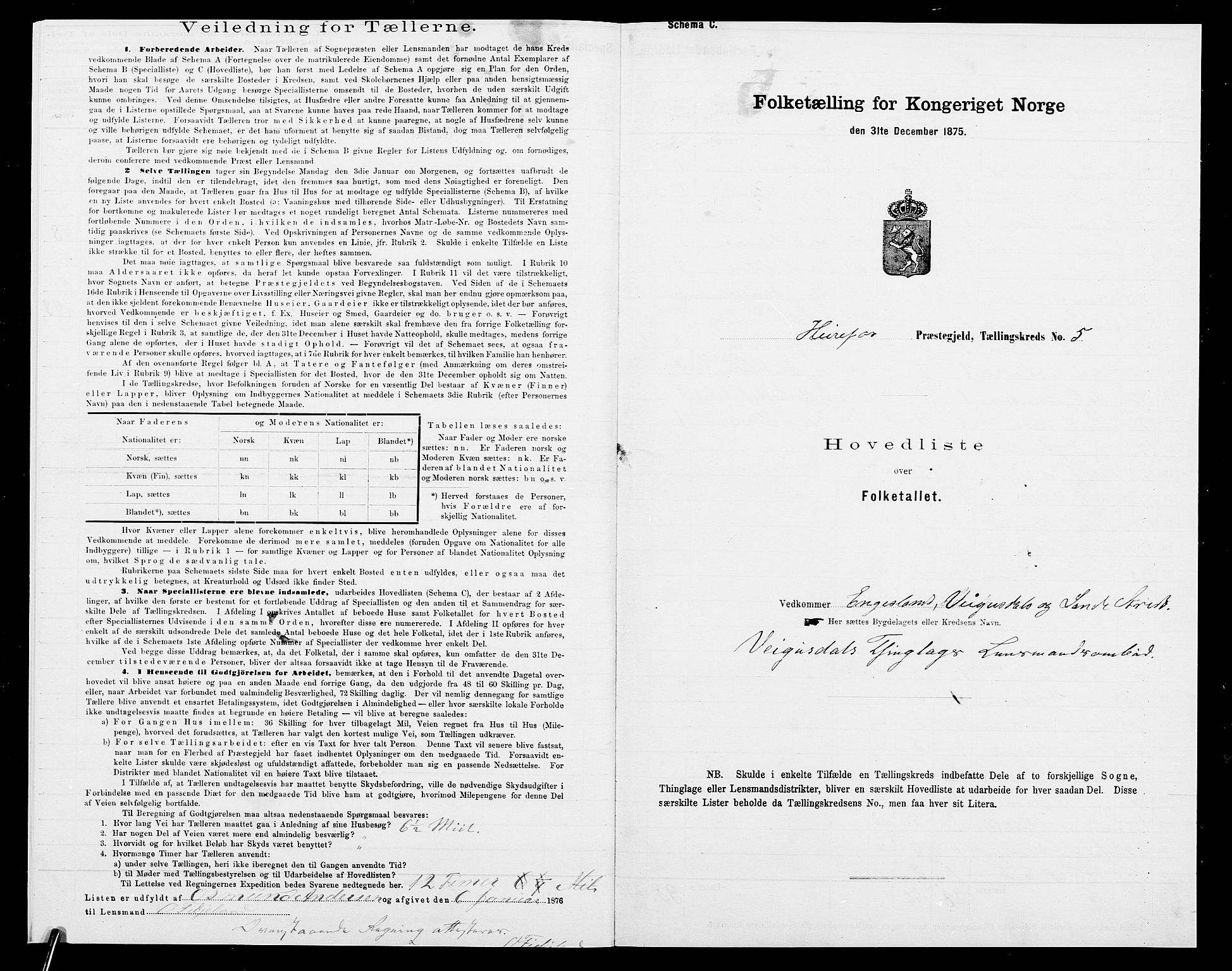 SAK, 1875 census for 0933P Herefoss, 1875, p. 208