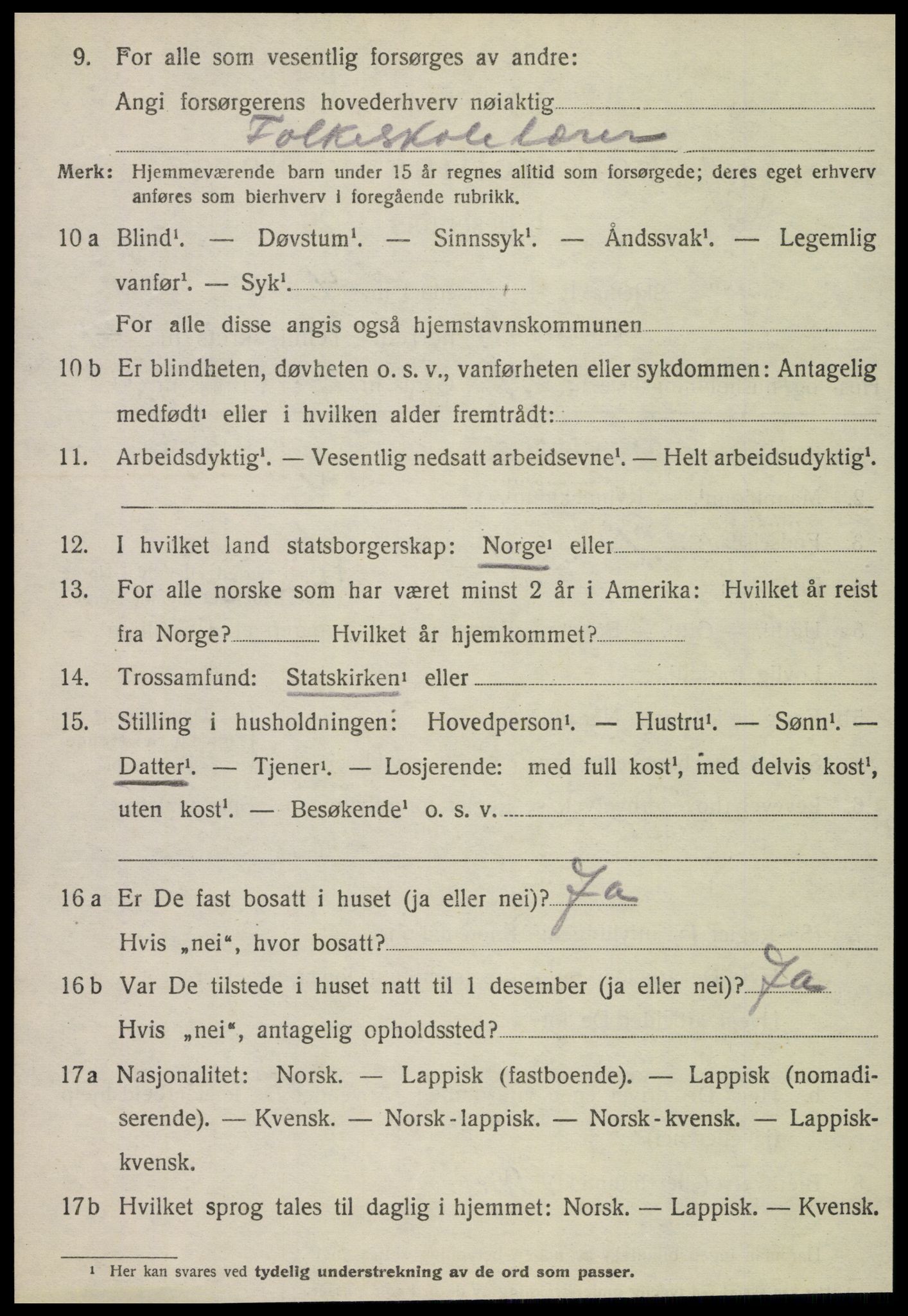 SAT, 1920 census for Lurøy, 1920, p. 1790