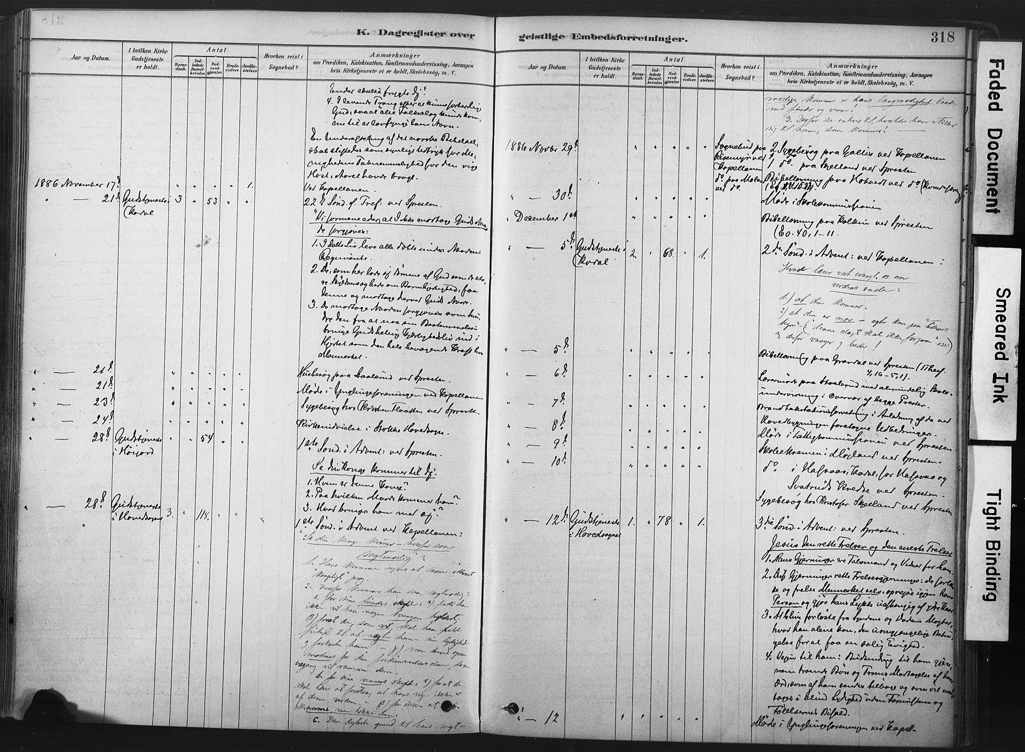 Andebu kirkebøker, SAKO/A-336/F/Fa/L0007: Parish register (official) no. 7, 1878-1899, p. 318