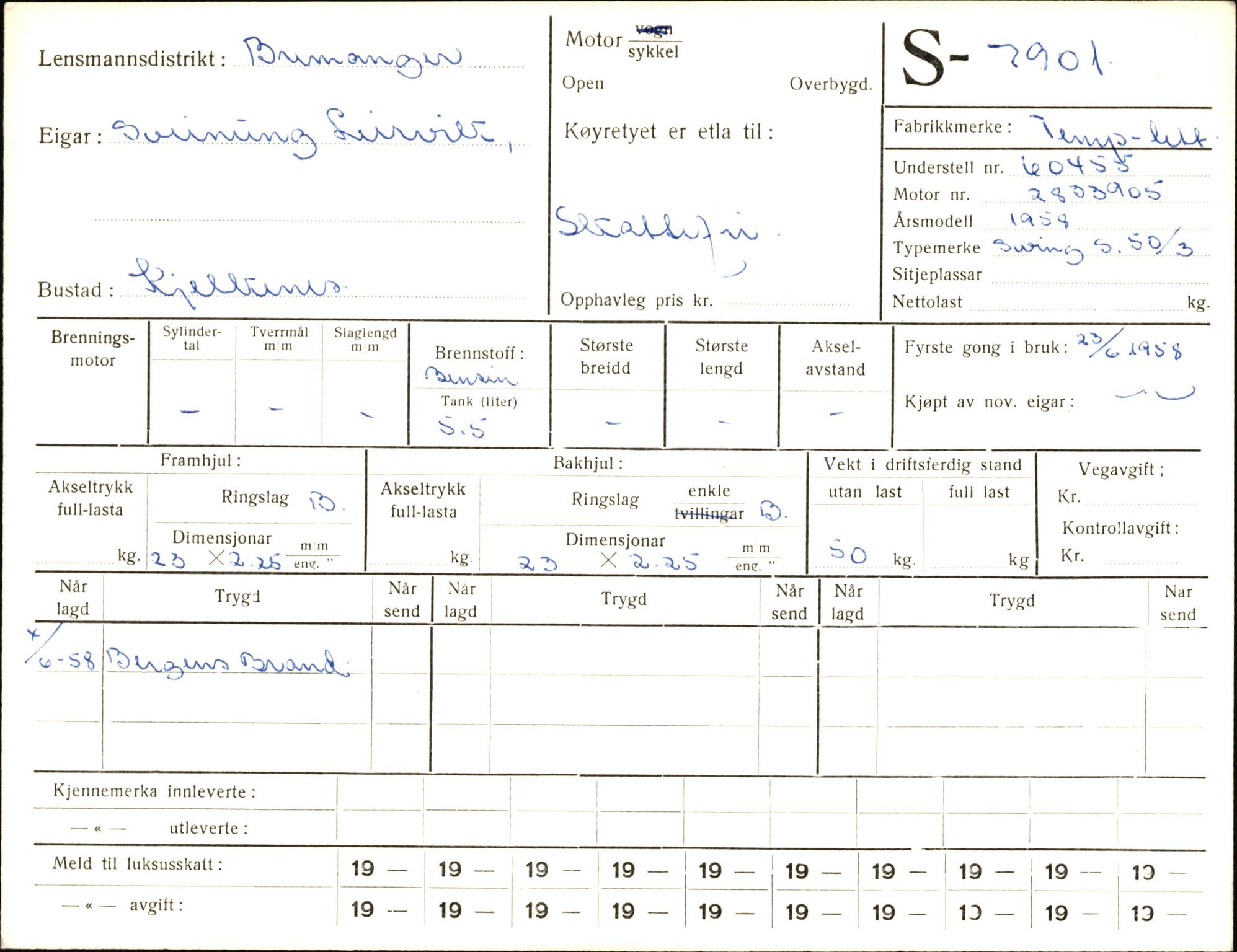 Statens vegvesen, Sogn og Fjordane vegkontor, AV/SAB-A-5301/4/F/L0005: Registerkort utmeldte Fjordane S7900-8299, 1930-1961, p. 4