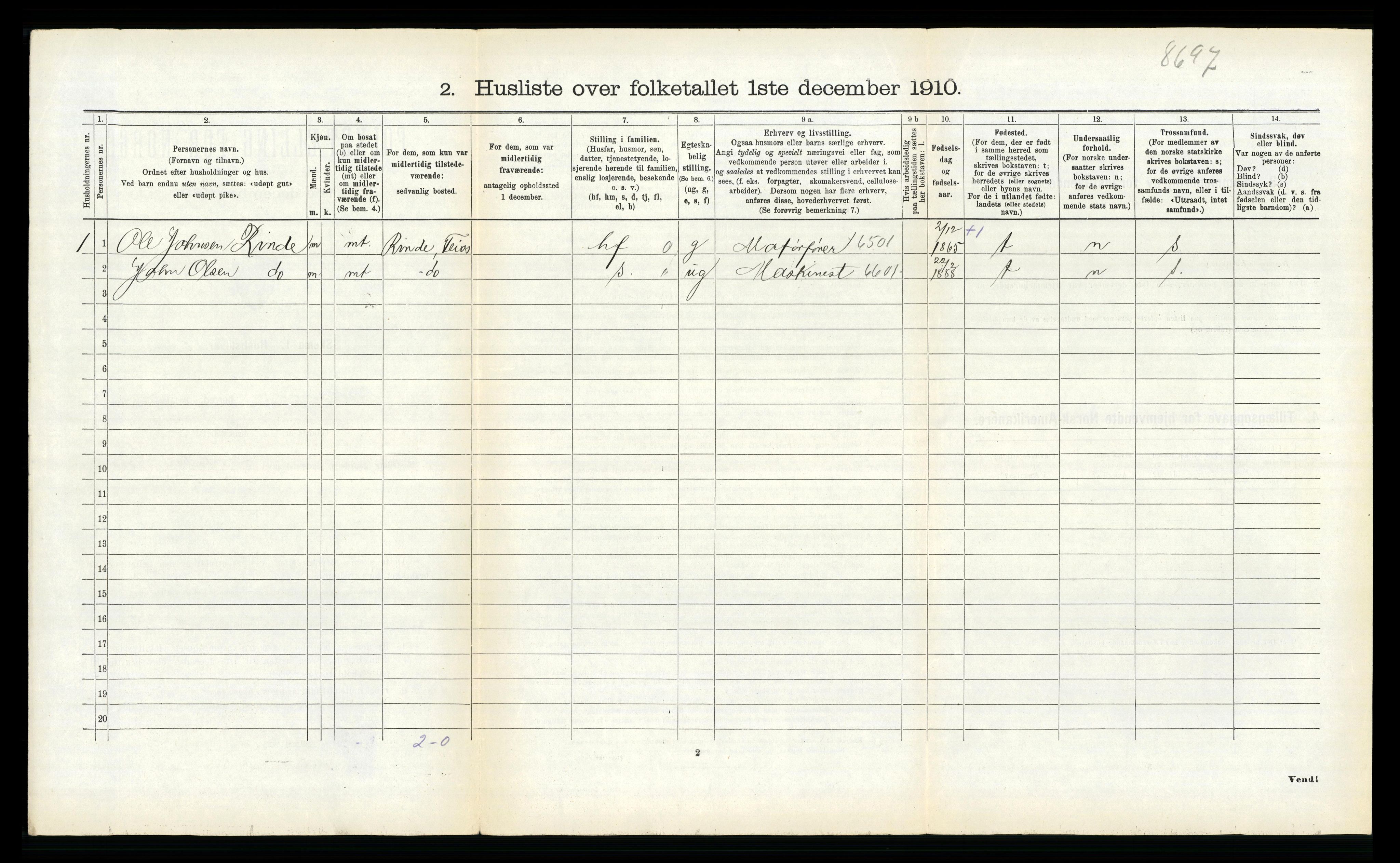 RA, 1910 census for Leikanger, 1910, p. 307