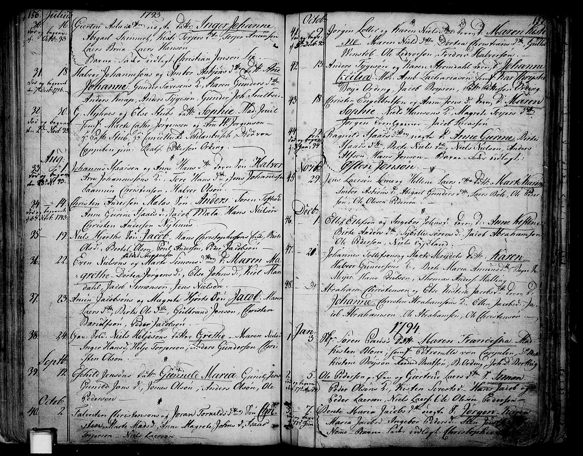 Skien kirkebøker, SAKO/A-302/F/Fa/L0004: Parish register (official) no. 4, 1792-1814, p. 156-157