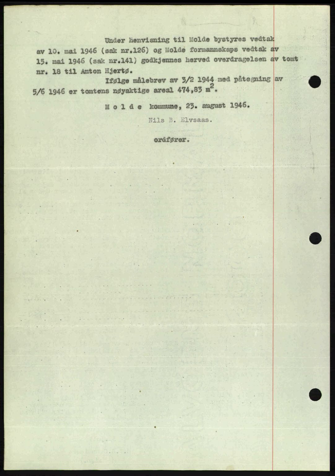 Romsdal sorenskriveri, AV/SAT-A-4149/1/2/2C: Mortgage book no. A20, 1946-1946, Diary no: : 1720/1946