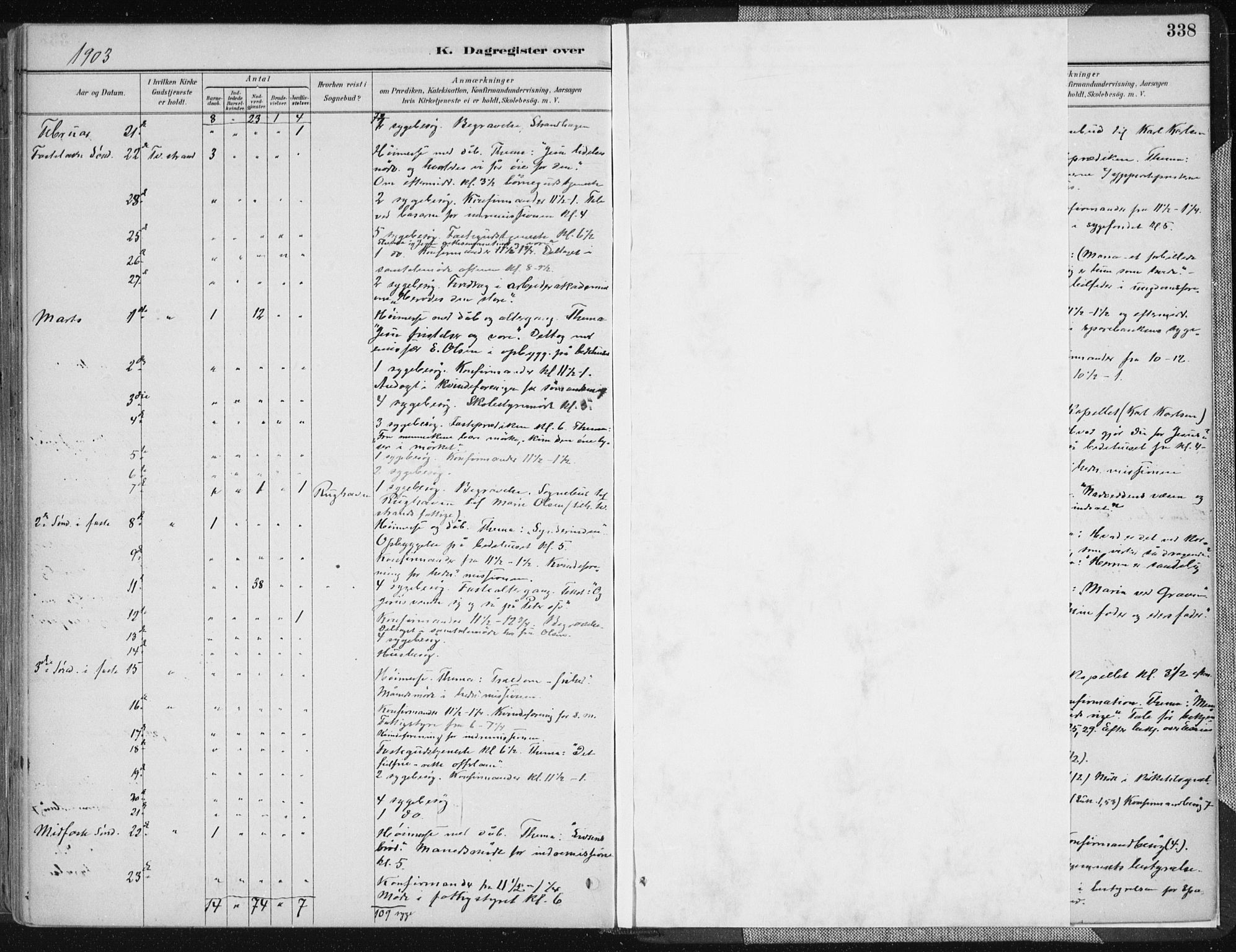 Tvedestrand sokneprestkontor, SAK/1111-0042/F/Fa/L0001: Parish register (official) no. A 1, 1885-1916, p. 338