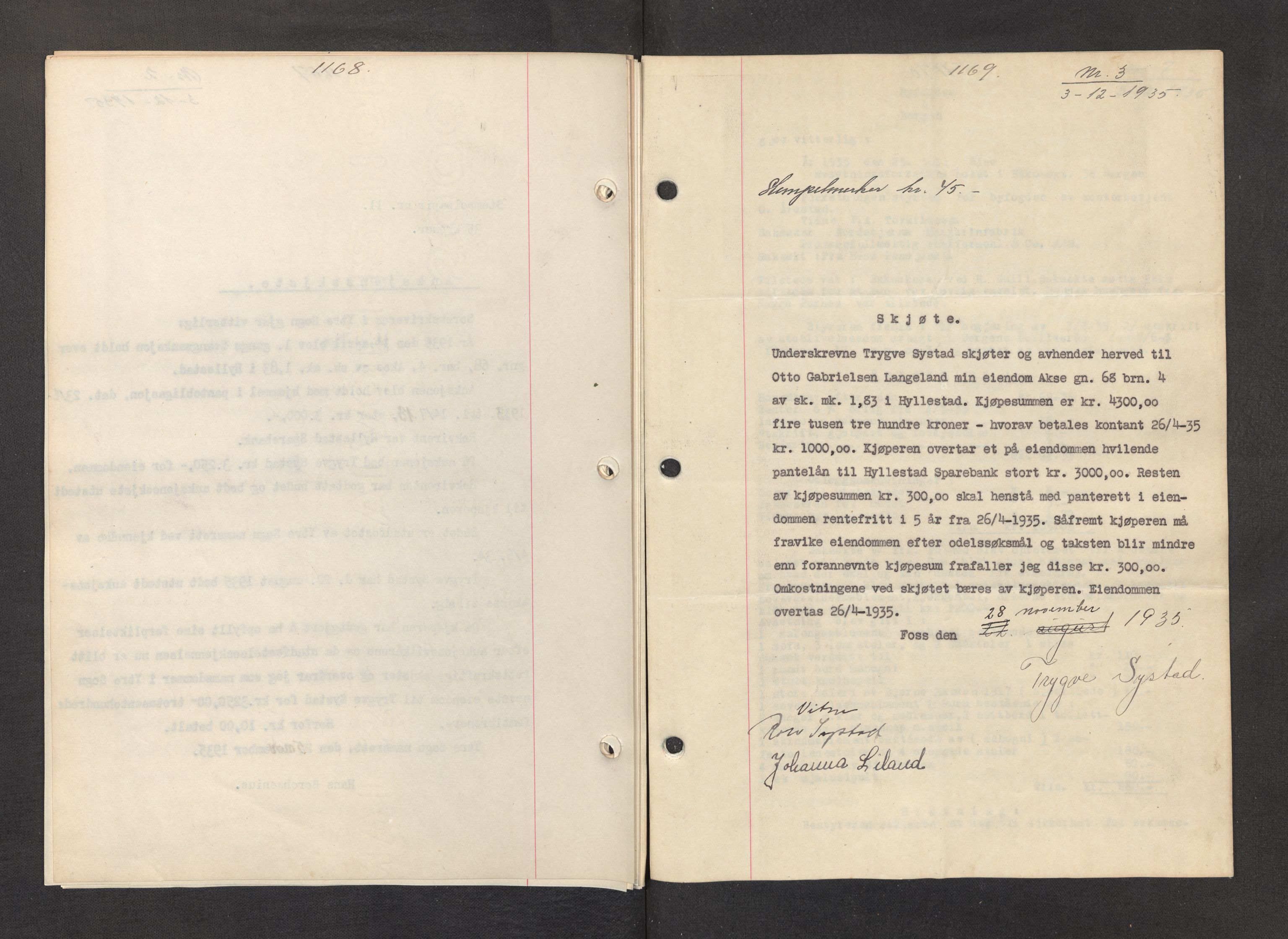 Ytre Sogn tingrett, SAB/A-2601/1/G/Gba/L0044: Mortgage book no. II.B.44, 1935-1935, Deed date: 03.12.1935