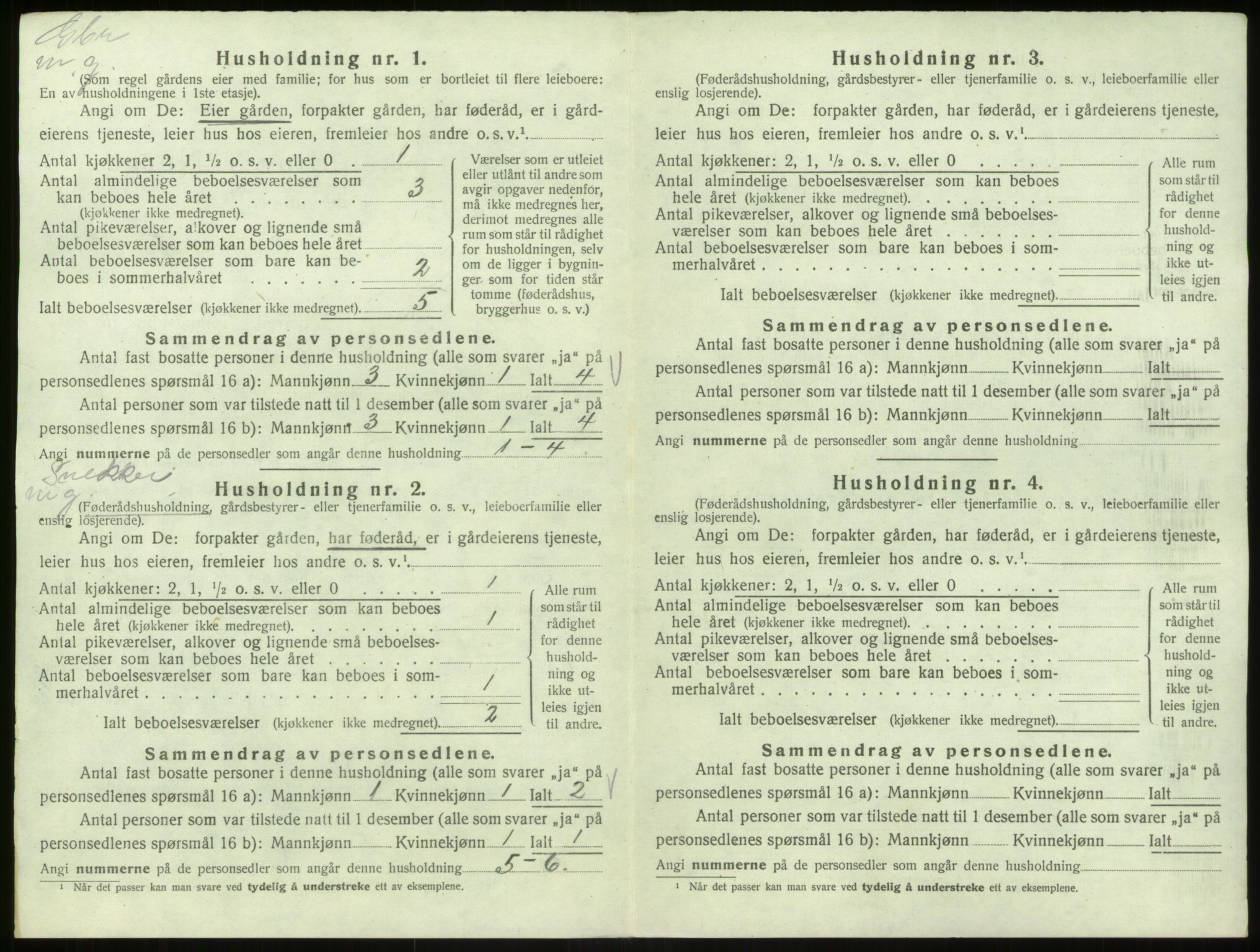 SAB, 1920 census for Hosanger, 1920, p. 103