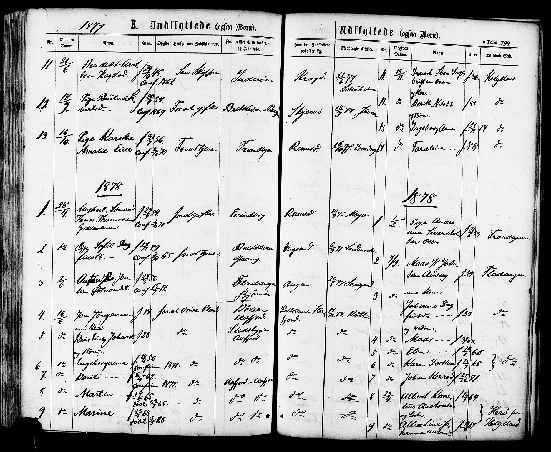 Ministerialprotokoller, klokkerbøker og fødselsregistre - Sør-Trøndelag, SAT/A-1456/657/L0706: Parish register (official) no. 657A07, 1867-1878, p. 399