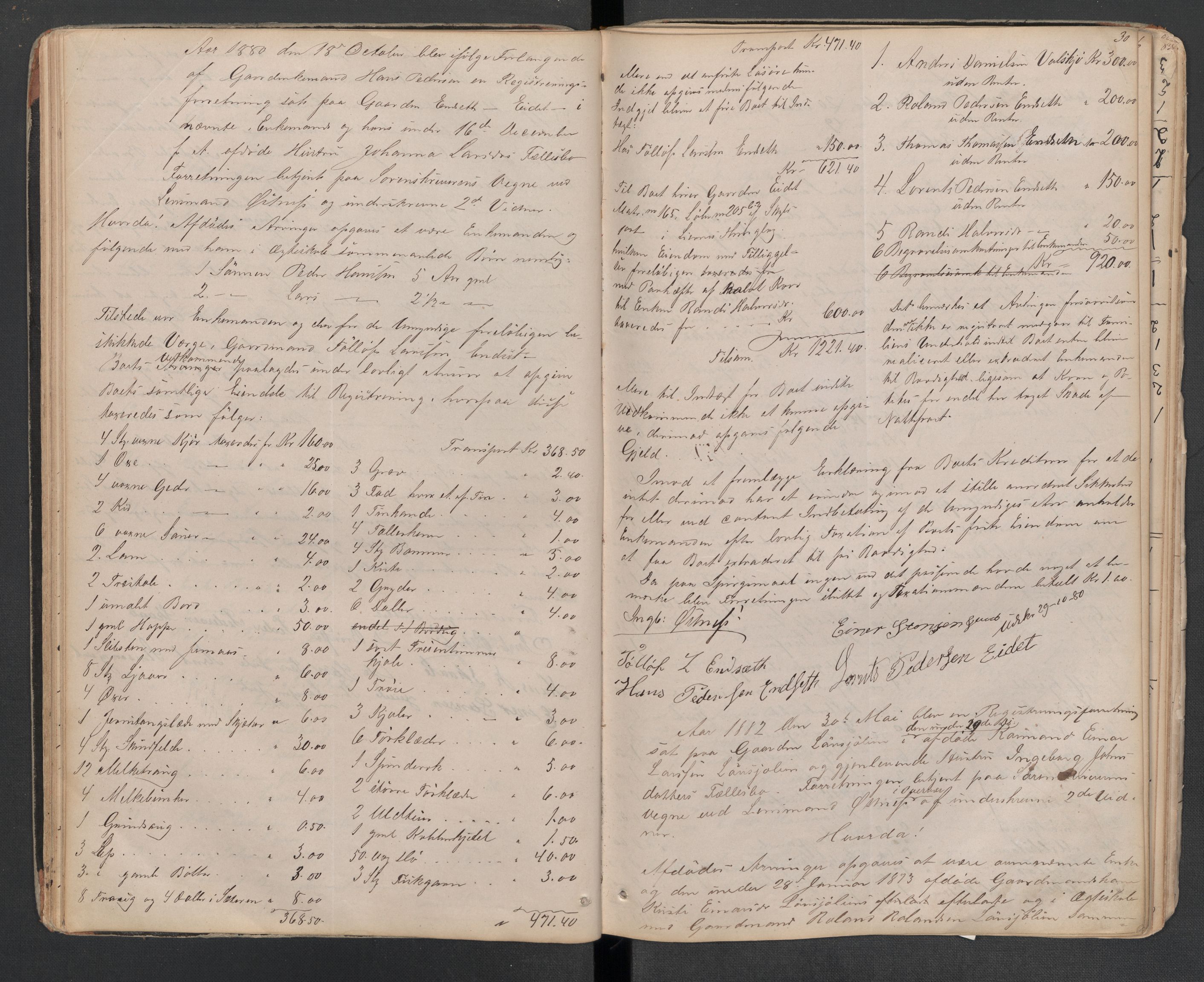 Lierne lensmannskontor - 1. avlevering, AV/SAT-A-1030/02/L0014: Dødsfalls-/ registreringsprotokoll, 1872-1905, p. 30