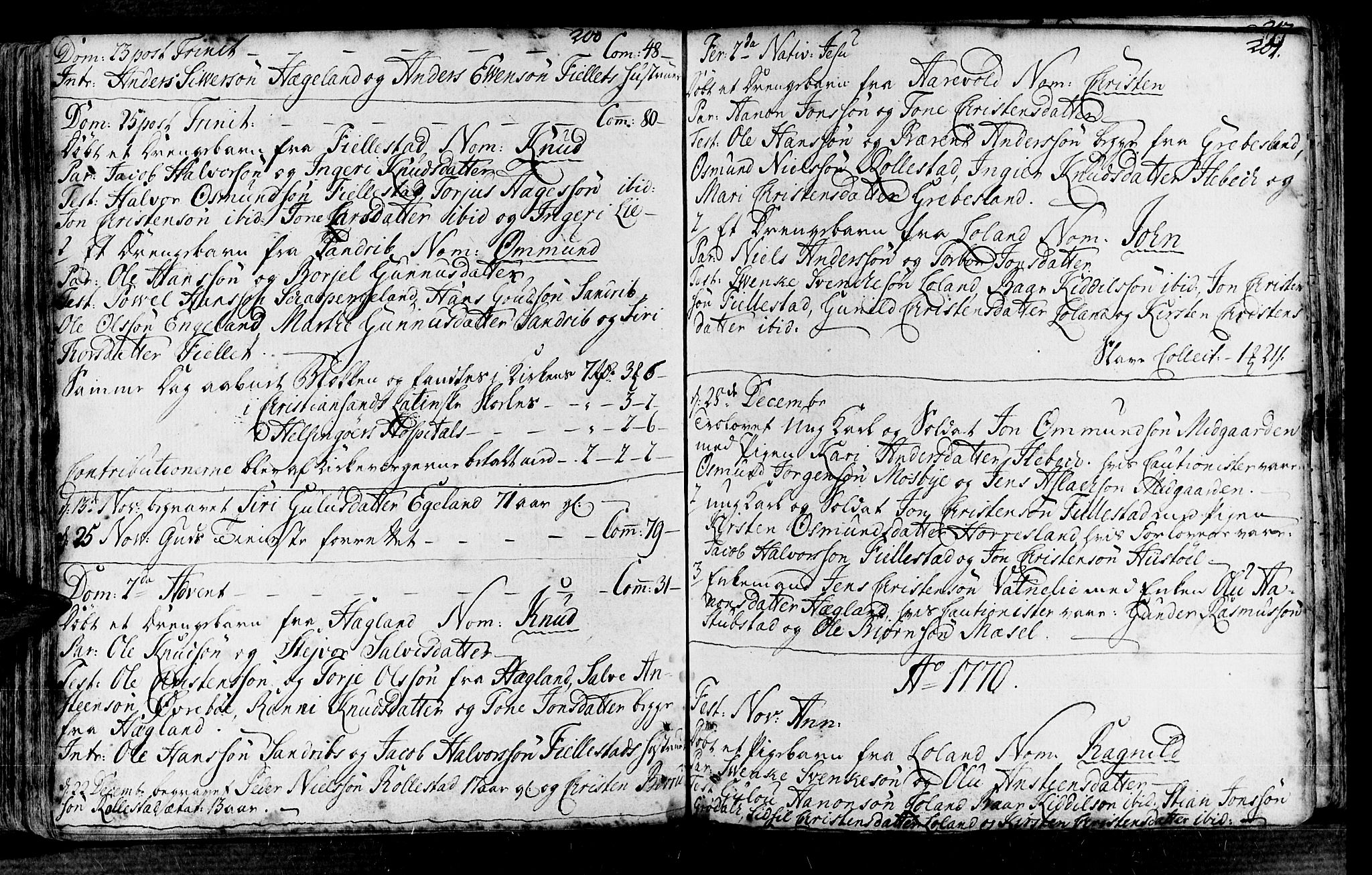 Vennesla sokneprestkontor, SAK/1111-0045/Fa/Fac/L0001: Parish register (official) no. A 1, 1743-1784, p. 200-201