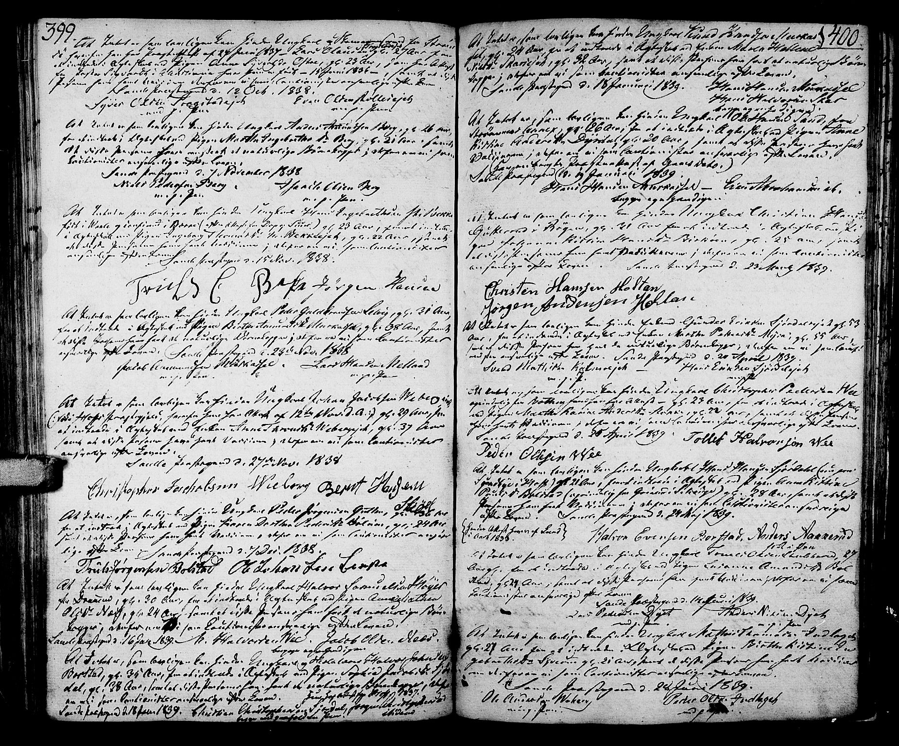 Sande Kirkebøker, SAKO/A-53/F/Fa/L0002: Parish register (official) no. 2, 1804-1814, p. 399-400