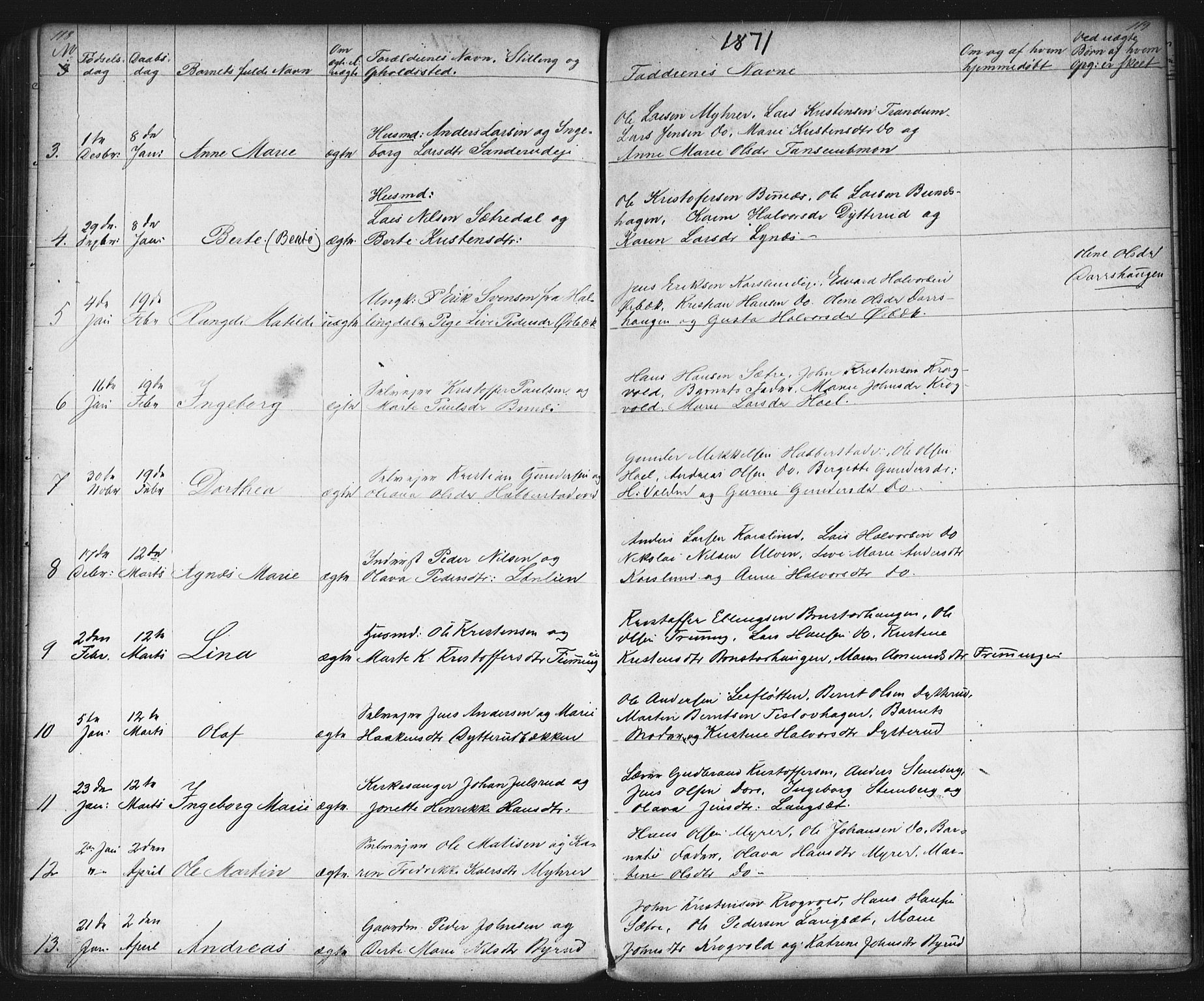 Eidsvoll prestekontor Kirkebøker, AV/SAO-A-10888/G/Gb/L0001: Parish register (copy) no. II 1, 1861-1877, p. 118-119