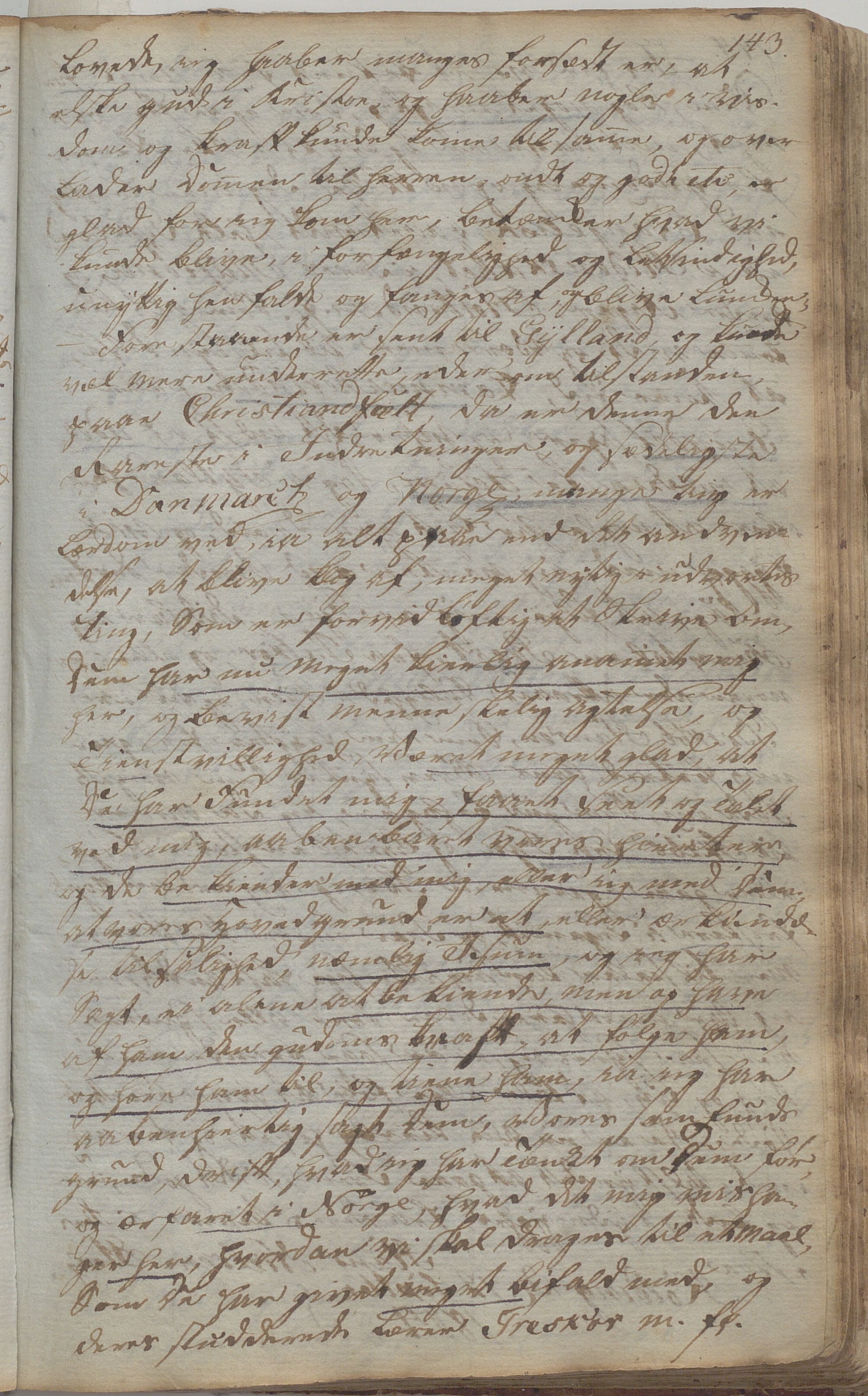 Heggtveitsamlingen, TMF/A-1007/H/L0047/0007: Kopibøker, brev etc.  / "Kopsland", 1800-1850, p. 143