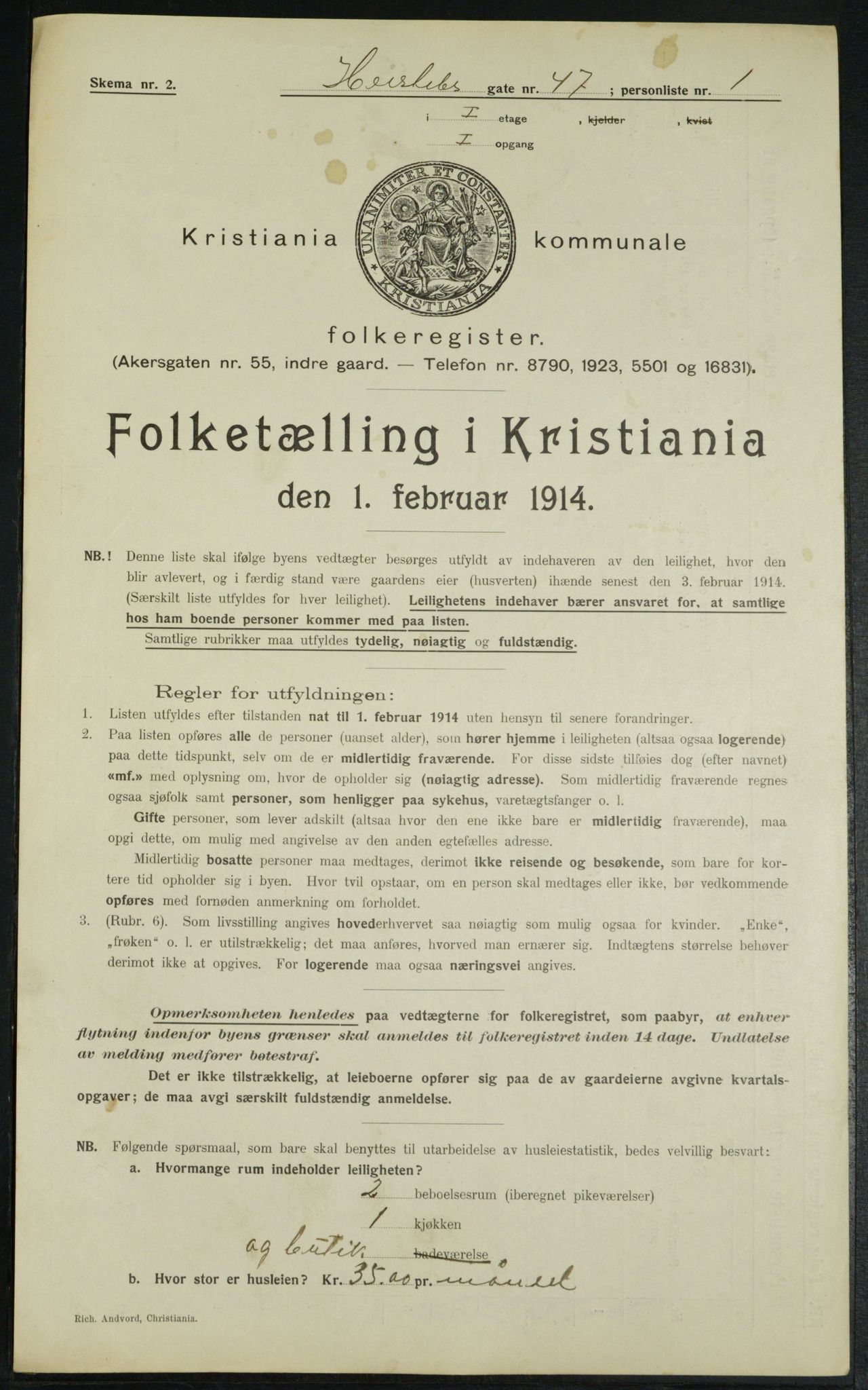 OBA, Municipal Census 1914 for Kristiania, 1914, p. 39891