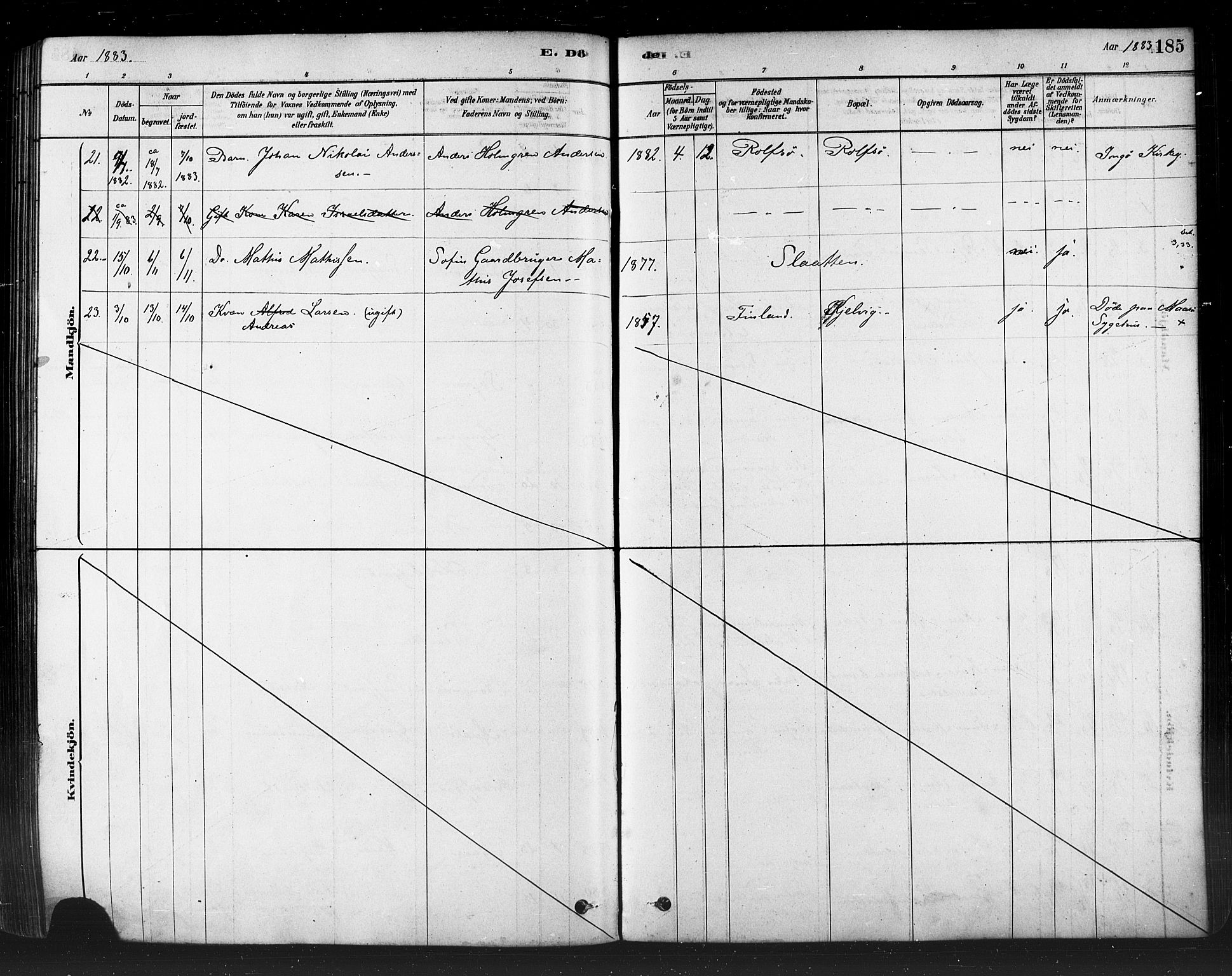 Måsøy sokneprestkontor, AV/SATØ-S-1348/H/Ha/L0004kirke: Parish register (official) no. 4, 1878-1891, p. 185