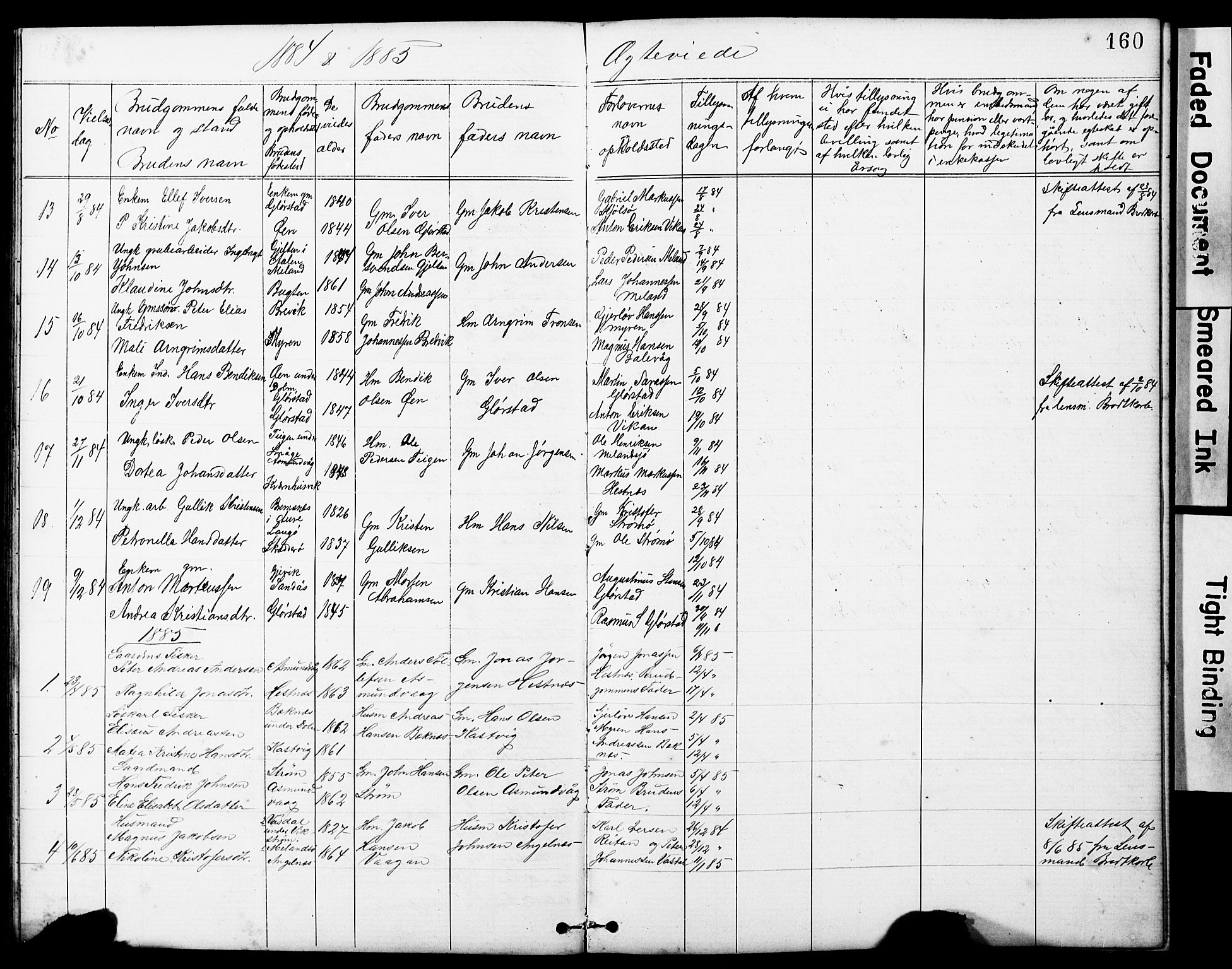 Ministerialprotokoller, klokkerbøker og fødselsregistre - Sør-Trøndelag, SAT/A-1456/634/L0541: Parish register (copy) no. 634C03, 1874-1891, p. 160
