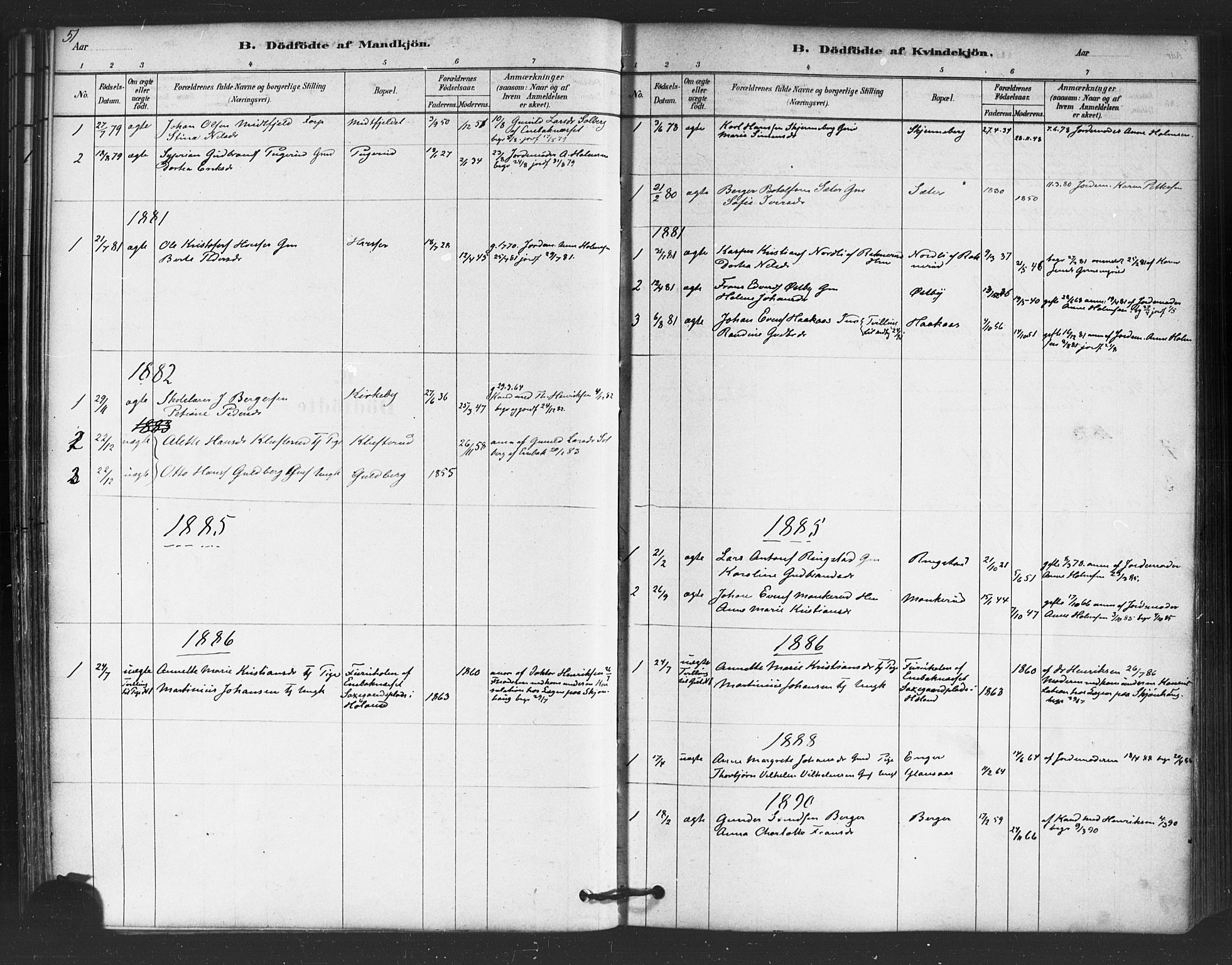 Trøgstad prestekontor Kirkebøker, SAO/A-10925/F/Fb/L0001: Parish register (official) no. II 1, 1878-1902, p. 51
