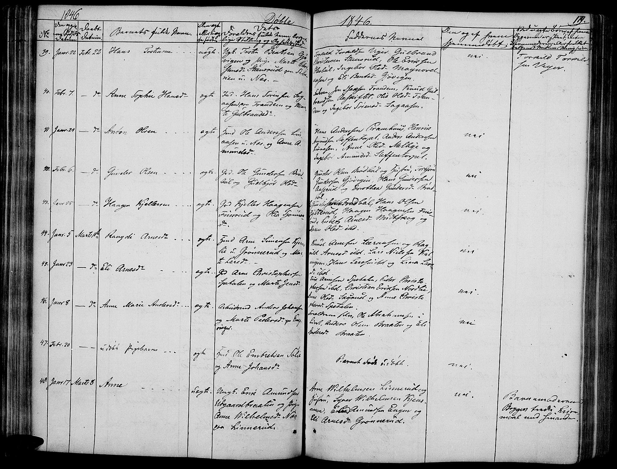 Vinger prestekontor, AV/SAH-PREST-024/H/Ha/Haa/L0008: Parish register (official) no. 8, 1839-1847, p. 179