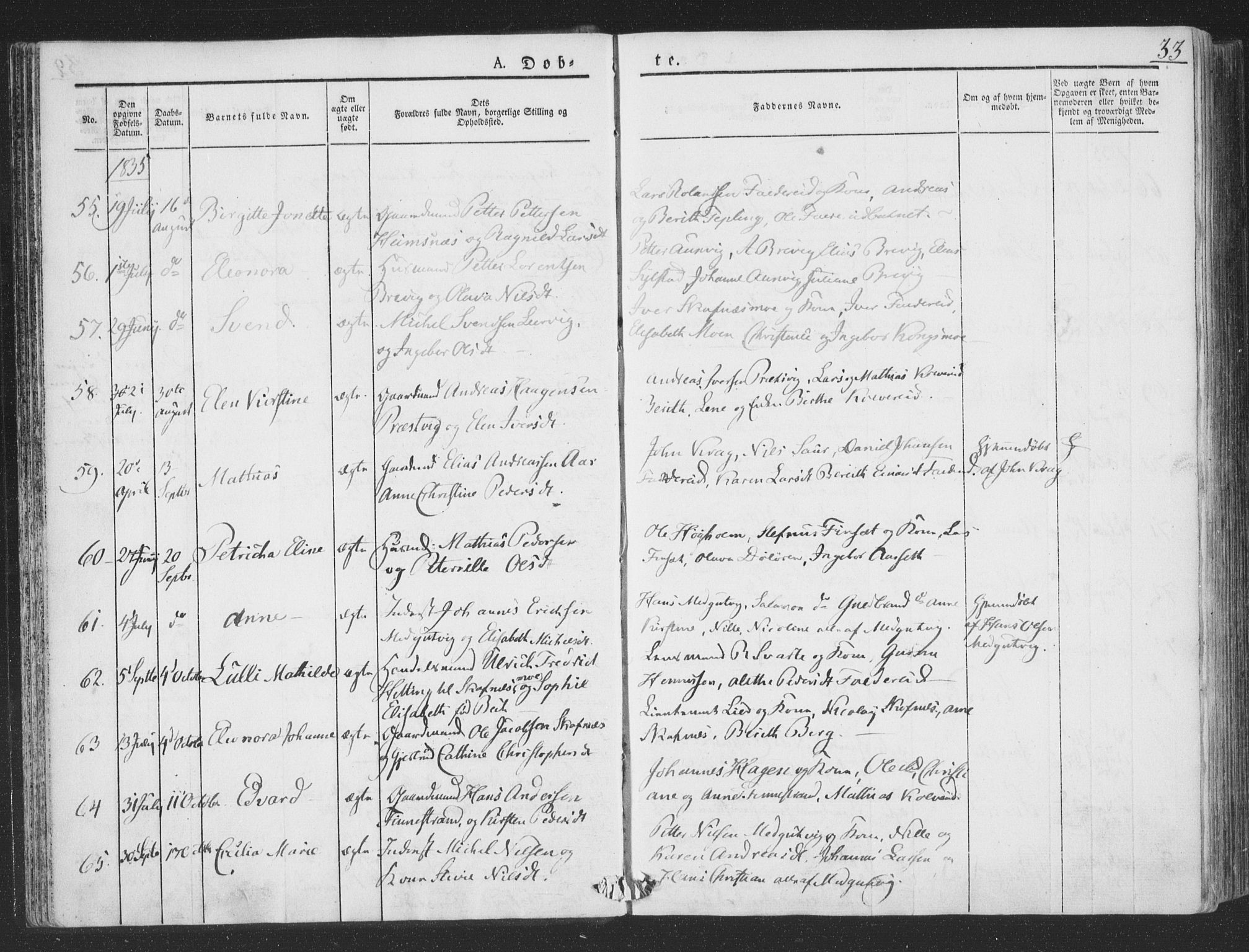 Ministerialprotokoller, klokkerbøker og fødselsregistre - Nord-Trøndelag, AV/SAT-A-1458/780/L0639: Parish register (official) no. 780A04, 1830-1844, p. 33