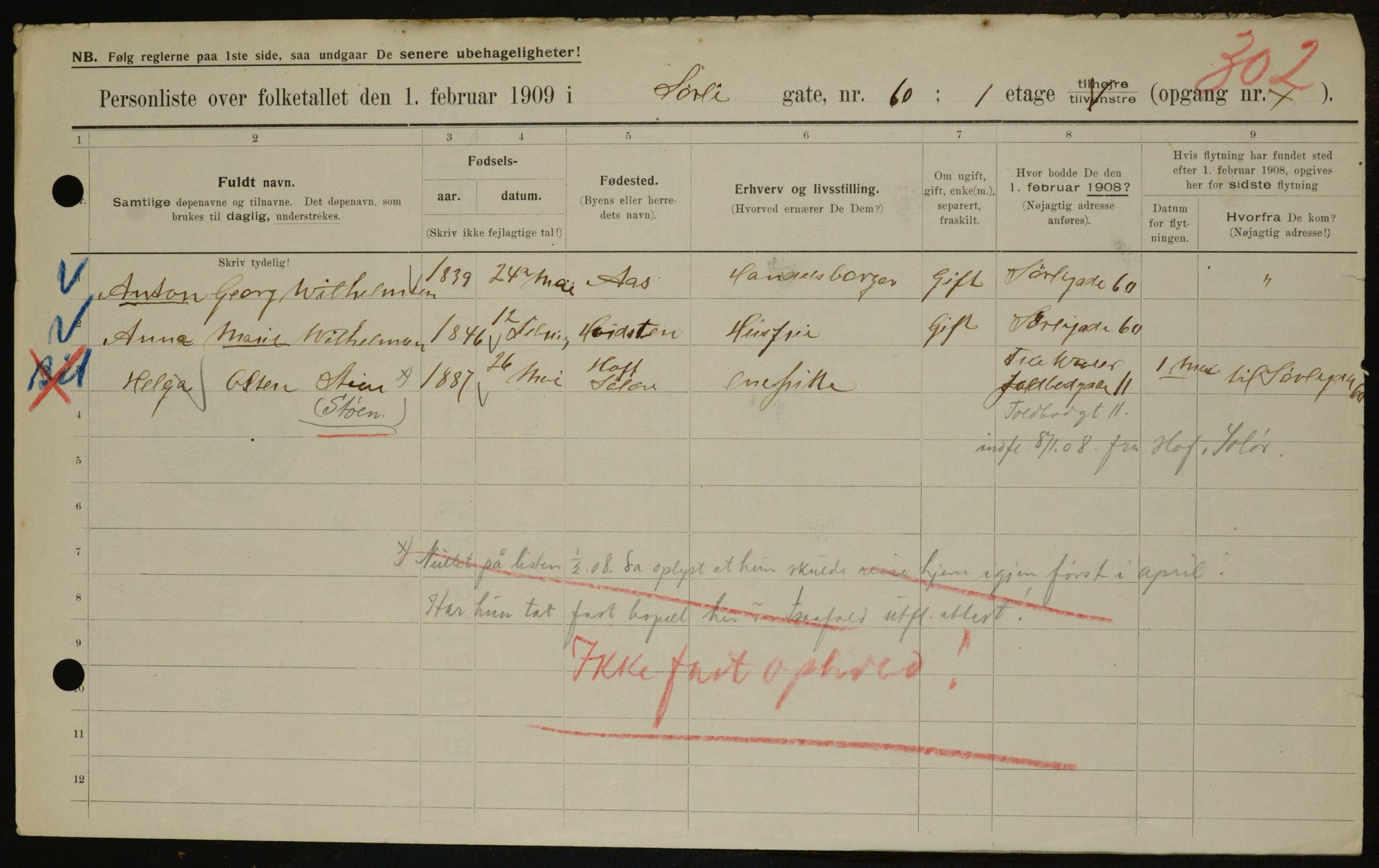 OBA, Municipal Census 1909 for Kristiania, 1909, p. 96838