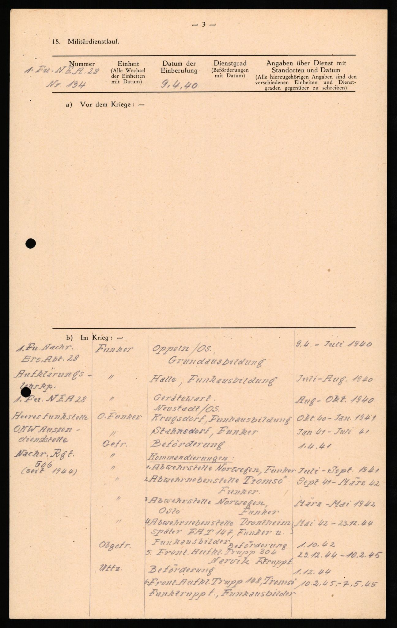 Forsvaret, Forsvarets overkommando II, AV/RA-RAFA-3915/D/Db/L0027: CI Questionaires. Tyske okkupasjonsstyrker i Norge. Tyskere., 1945-1946, p. 360