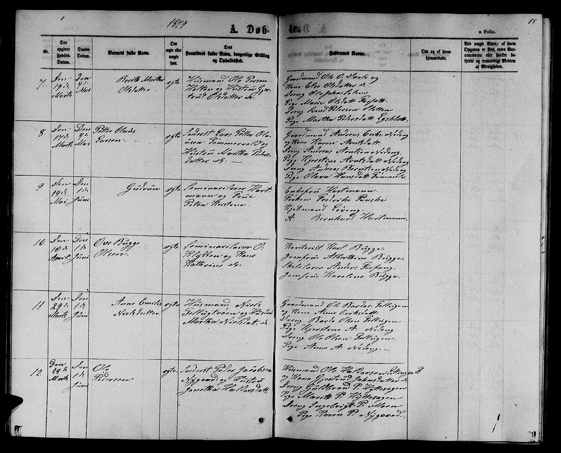Ministerialprotokoller, klokkerbøker og fødselsregistre - Sør-Trøndelag, SAT/A-1456/618/L0451: Parish register (copy) no. 618C02, 1865-1883, p. 55