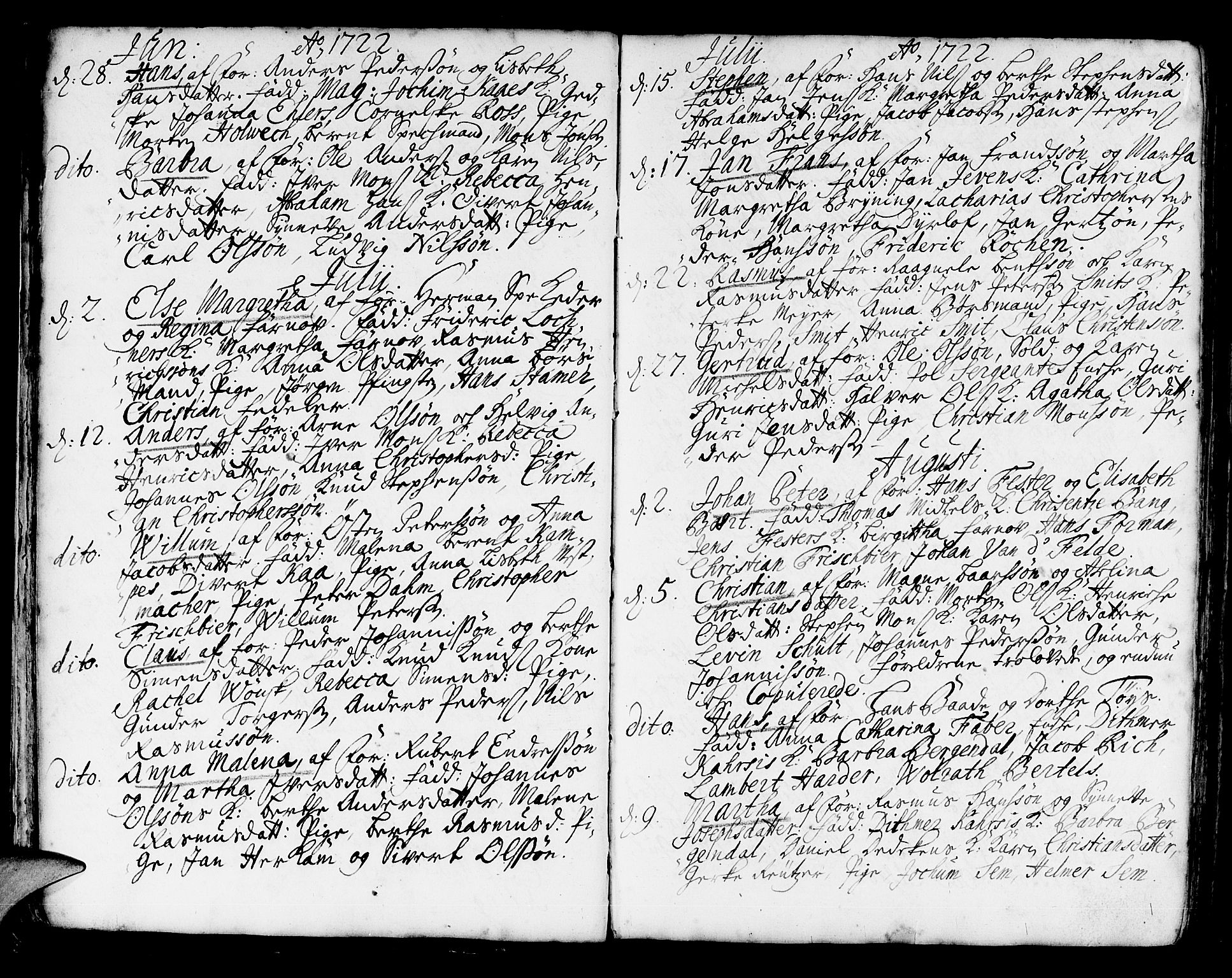 Korskirken sokneprestembete, AV/SAB-A-76101/H/Haa/L0004: Parish register (official) no. A 4, 1720-1750, p. 24