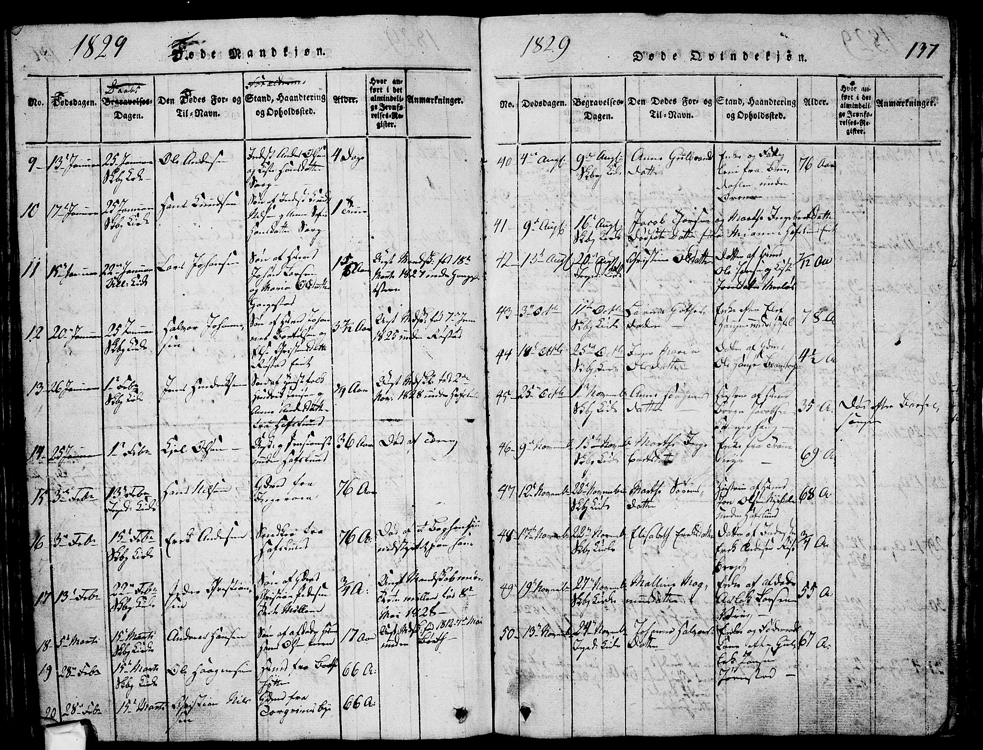 Skjeberg prestekontor Kirkebøker, SAO/A-10923/G/Ga/L0001: Parish register (copy) no. I 1, 1815-1830, p. 137