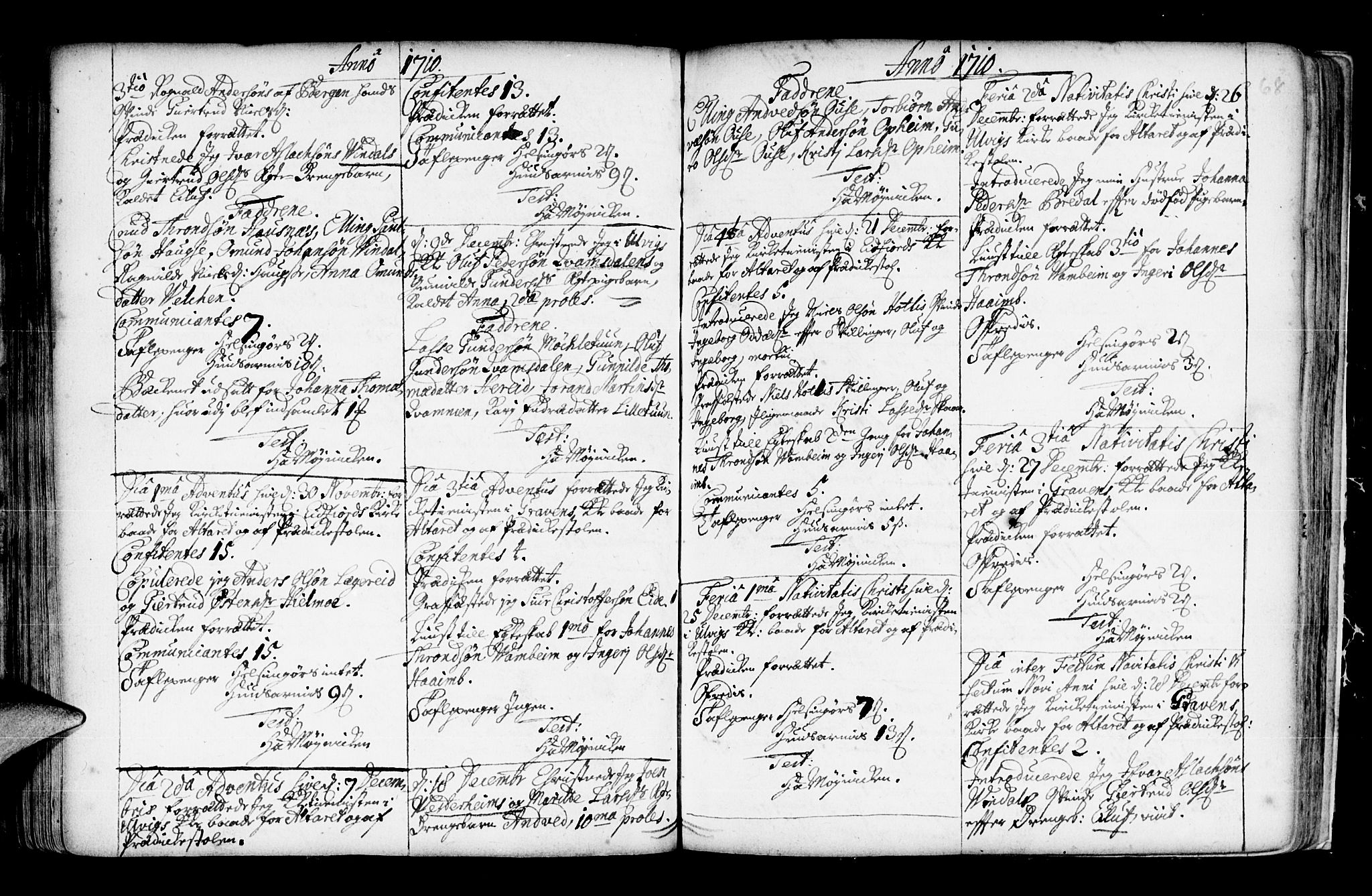 Ulvik sokneprestembete, SAB/A-78801/H/Haa: Parish register (official) no.  A 3, 1706-1715, p. 68
