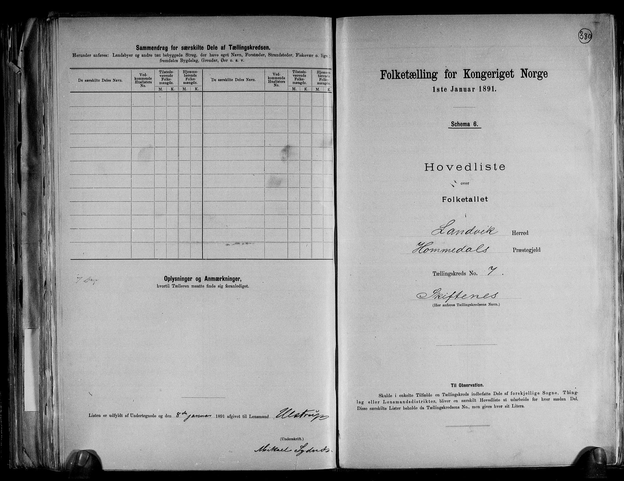RA, 1891 census for 0924 Landvik, 1891, p. 19