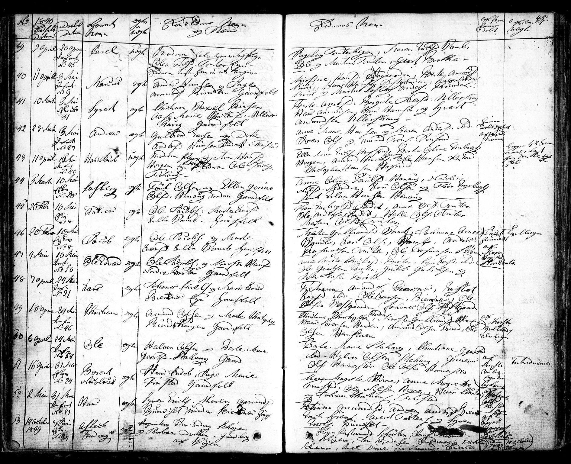 Nes prestekontor Kirkebøker, AV/SAO-A-10410/F/Fa/L0006: Parish register (official) no. I 6, 1833-1845, p. 45