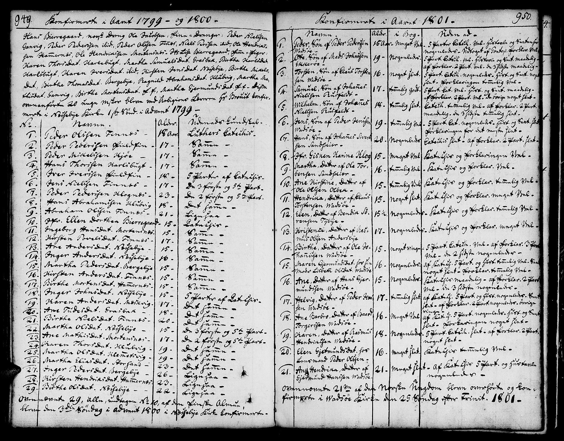 Vadsø sokneprestkontor, SATØ/S-1325/H/Ha/L0002kirke: Parish register (official) no. 2, 1764-1821, p. 949-950