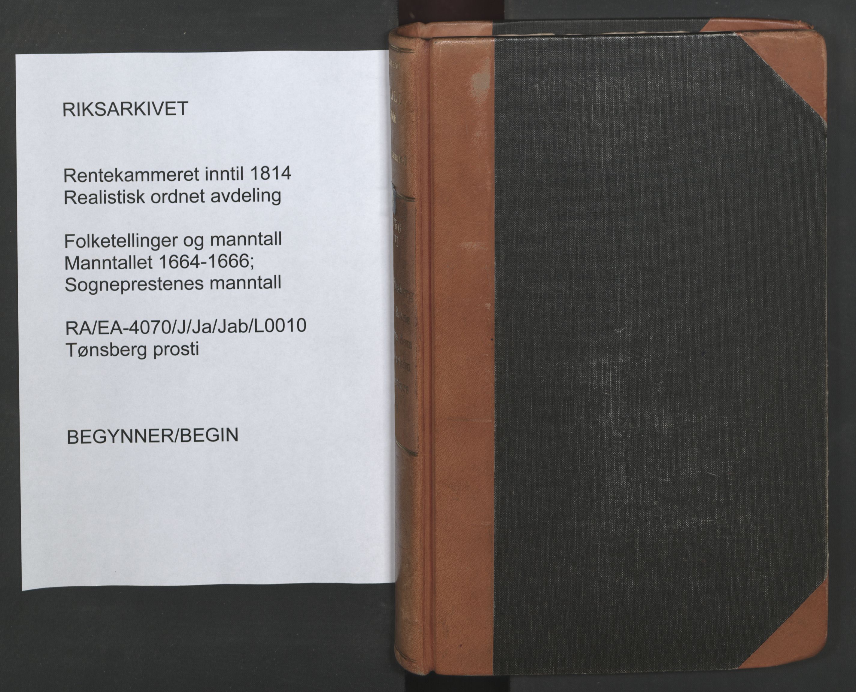 RA, Vicar's Census 1664-1666, no. 10: Tønsberg deanery, 1664-1666