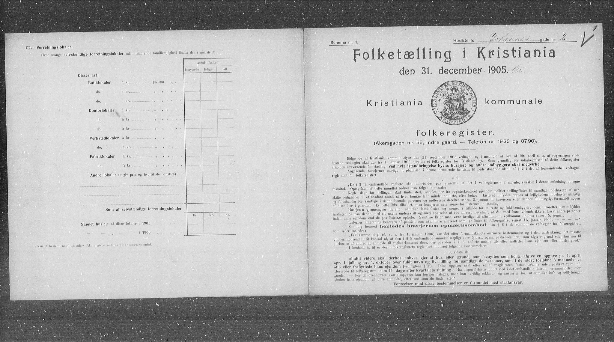 OBA, Municipal Census 1905 for Kristiania, 1905, p. 24724