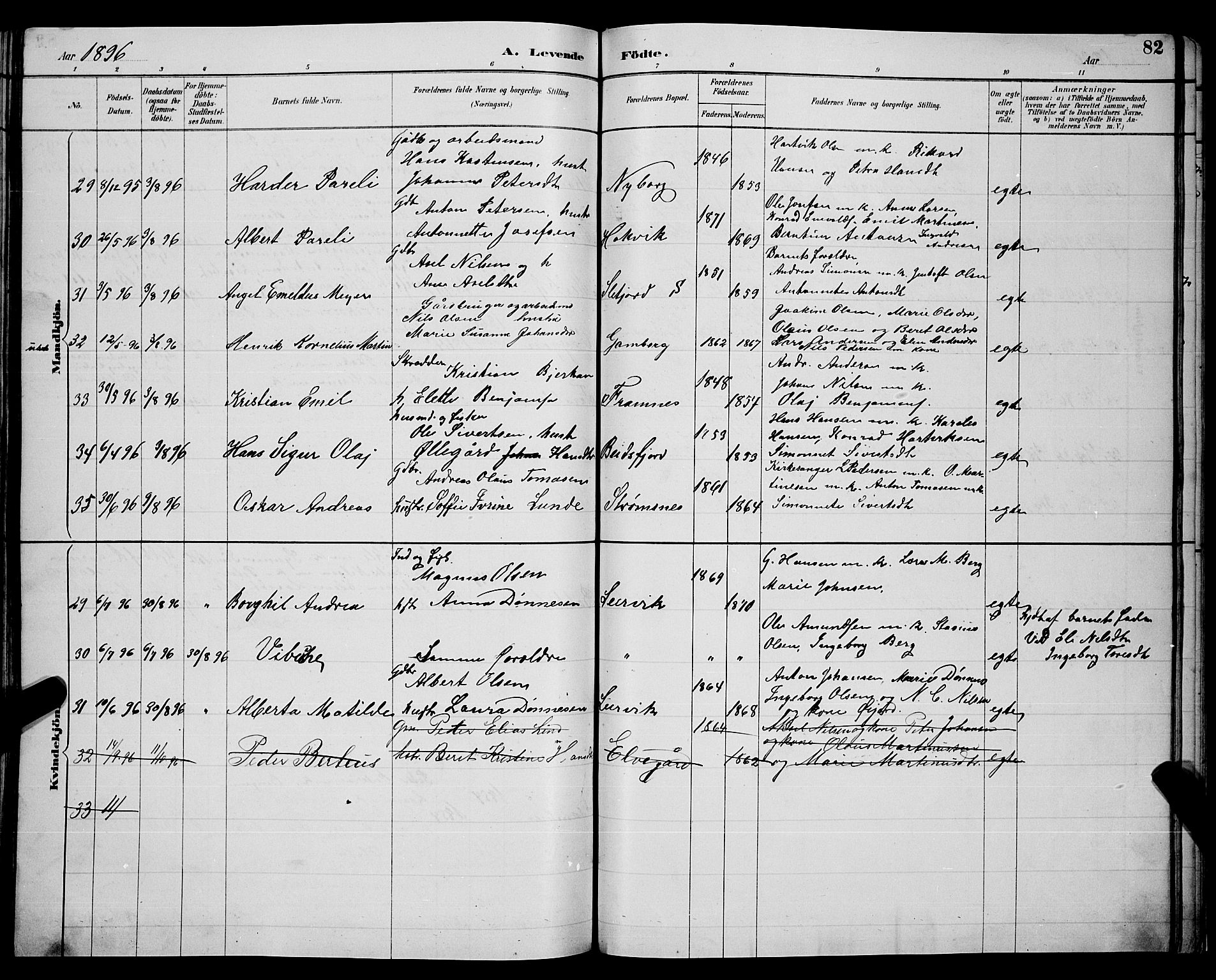 Ministerialprotokoller, klokkerbøker og fødselsregistre - Nordland, AV/SAT-A-1459/866/L0952: Parish register (copy) no. 866C01, 1886-1899, p. 82